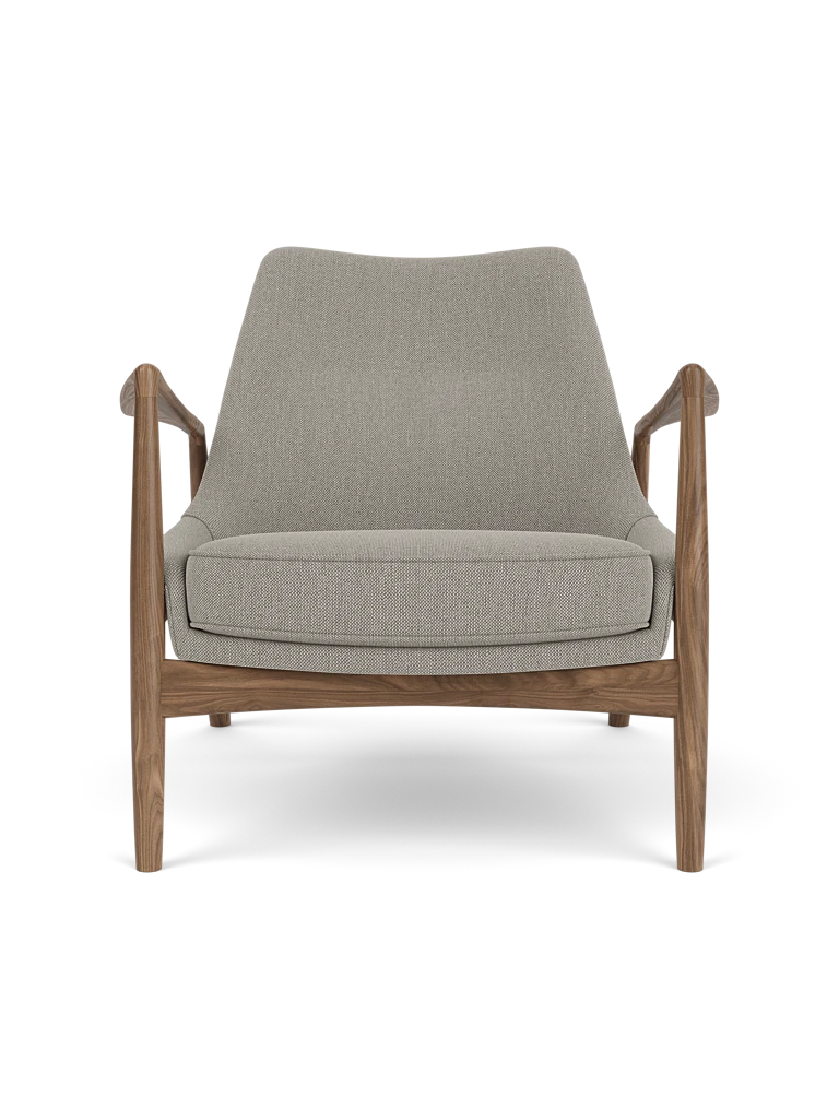 THE SEAL armchair gray with walnut base [Julia]