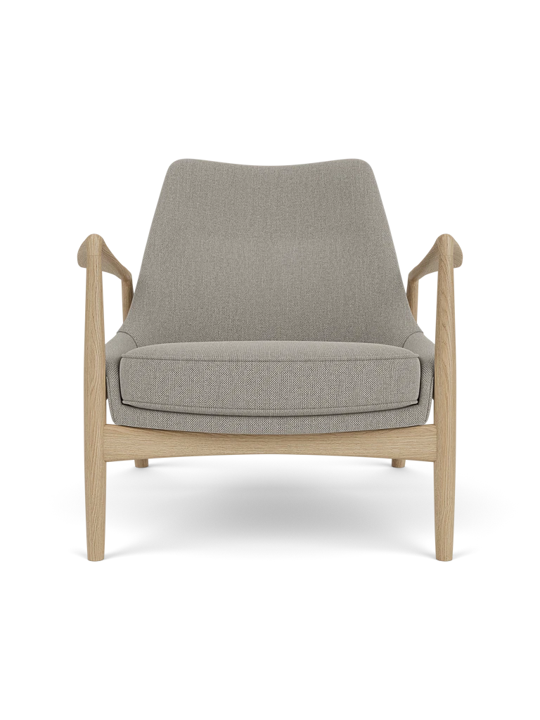 THE SEAL gray armchair with oak base [Julia]