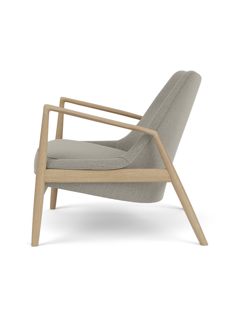THE SEAL gray armchair with oak base [Julia]