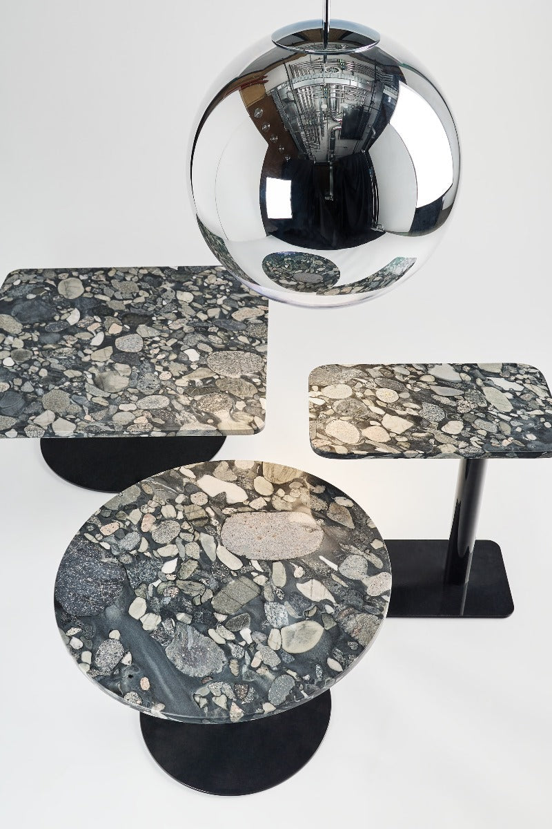 Side table round stone stone marble