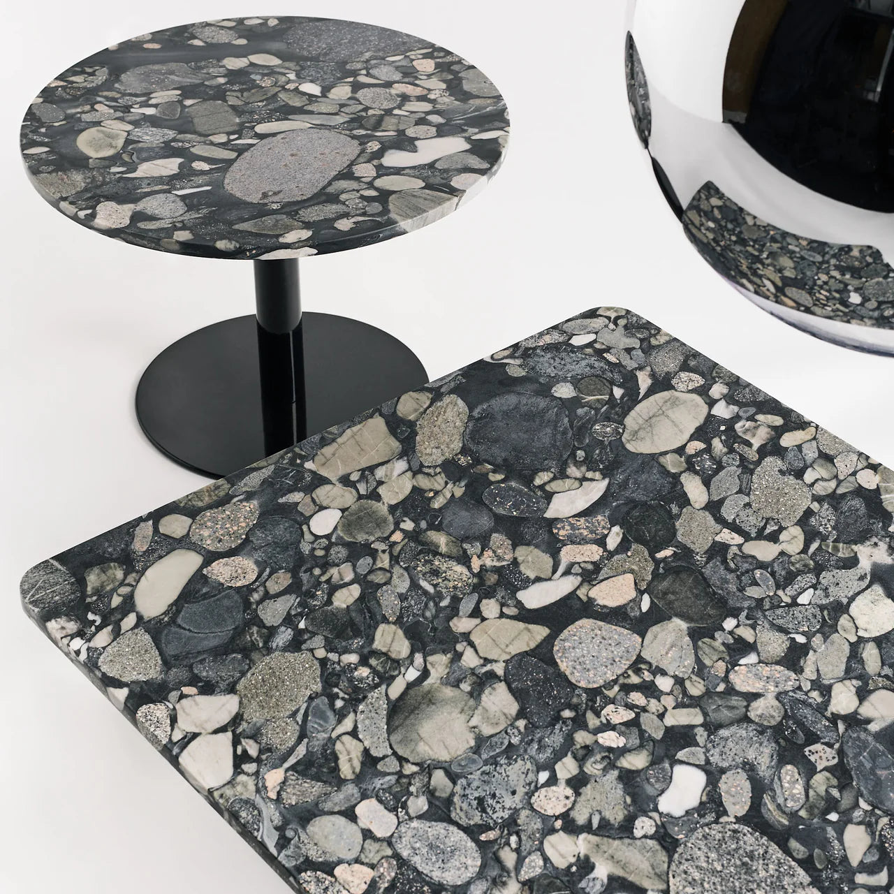 Side table round stone stone marble