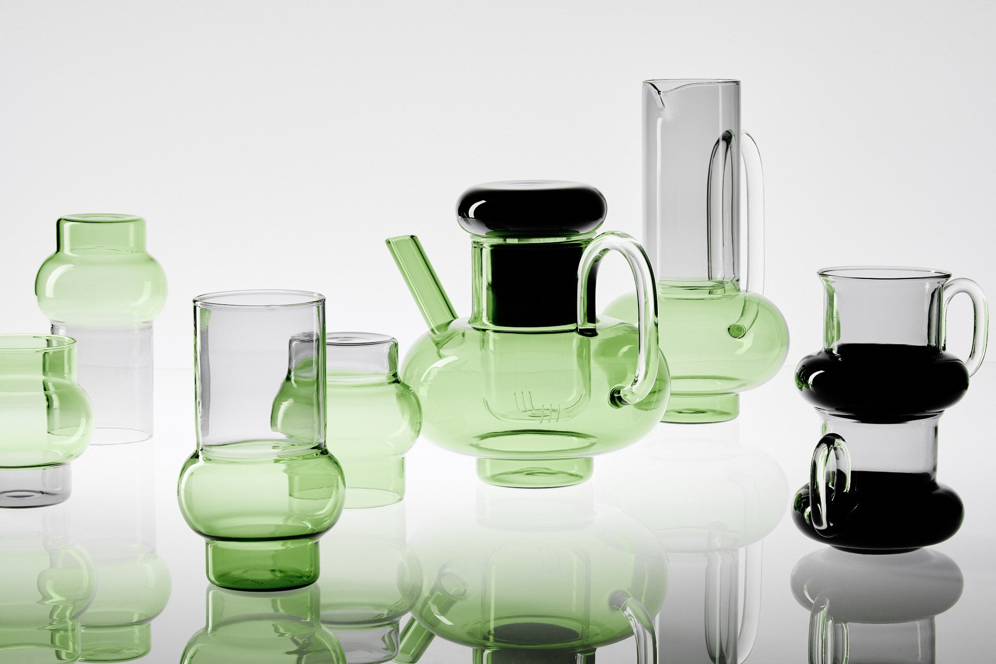 Green Glass Bump -Krug