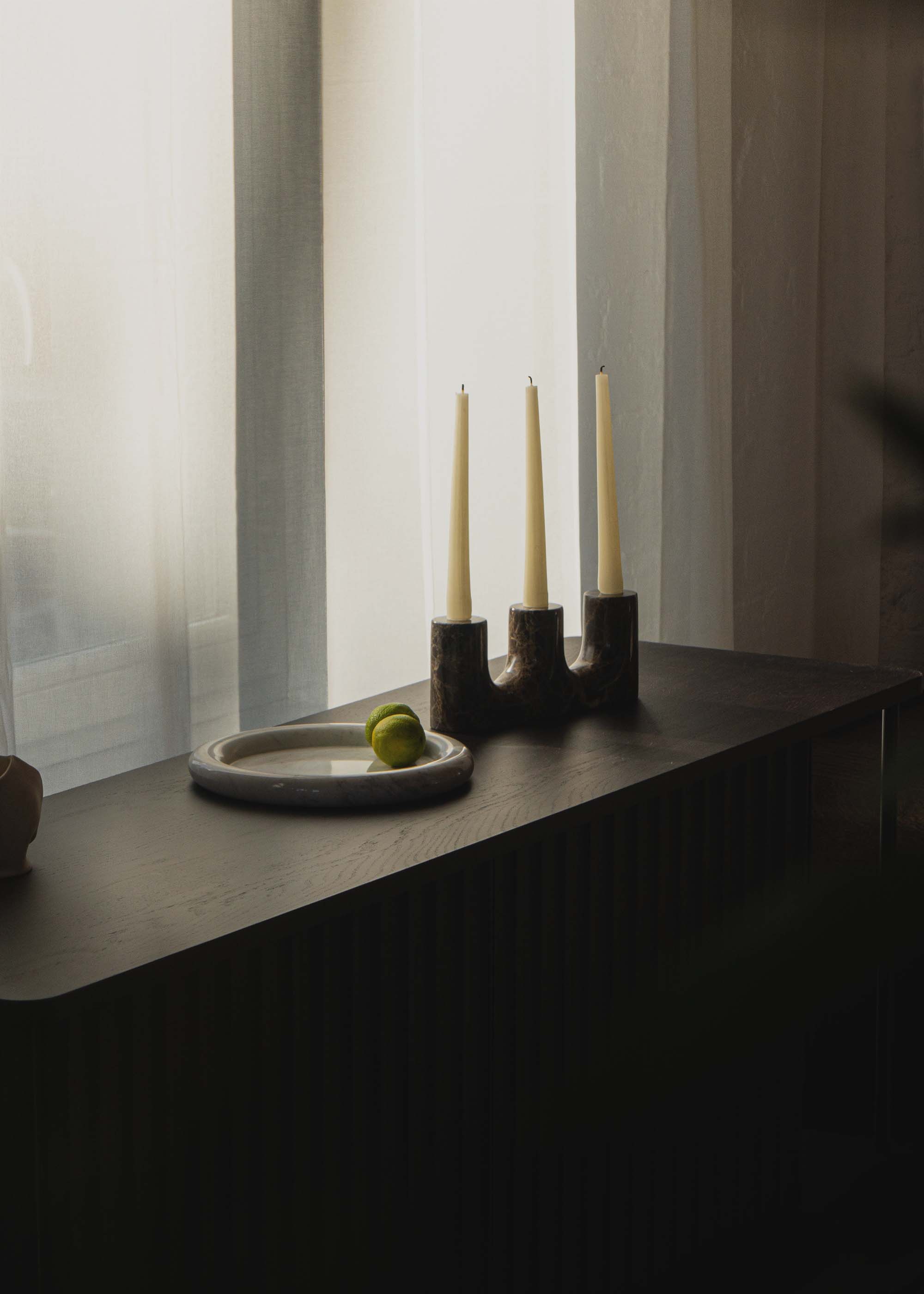 TRILO Candle Holder Brown Marble
