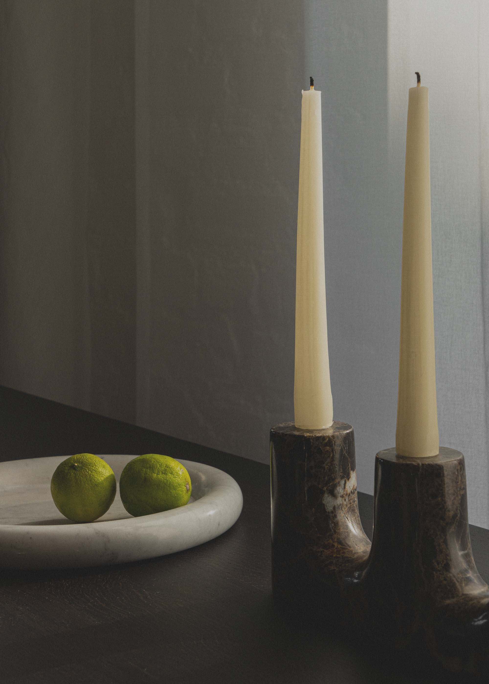 TRILO Candle Holder Brown Marble