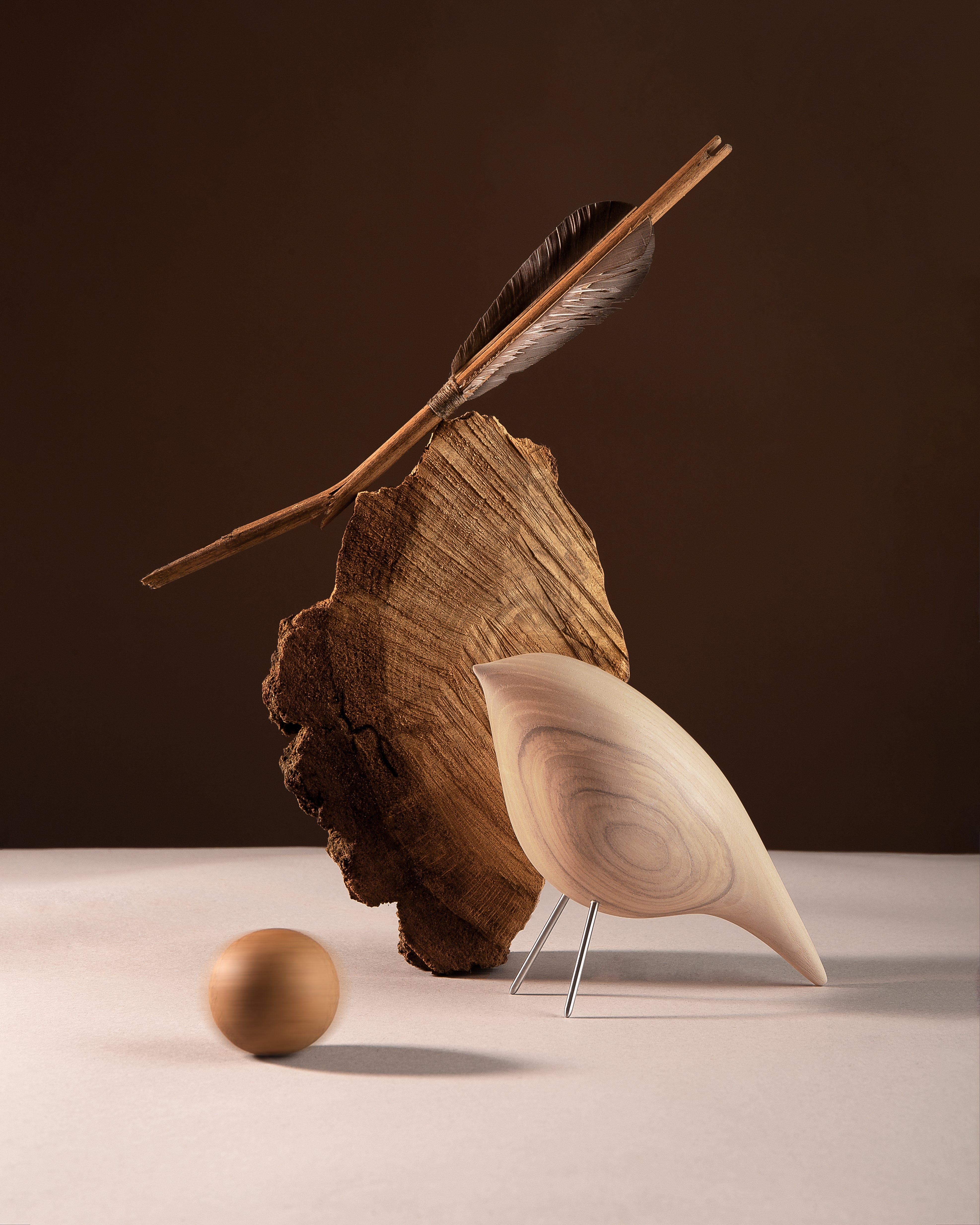 Dekorationsfigur TWEETY DEKORATIVER VOGEL natürlicher Esche