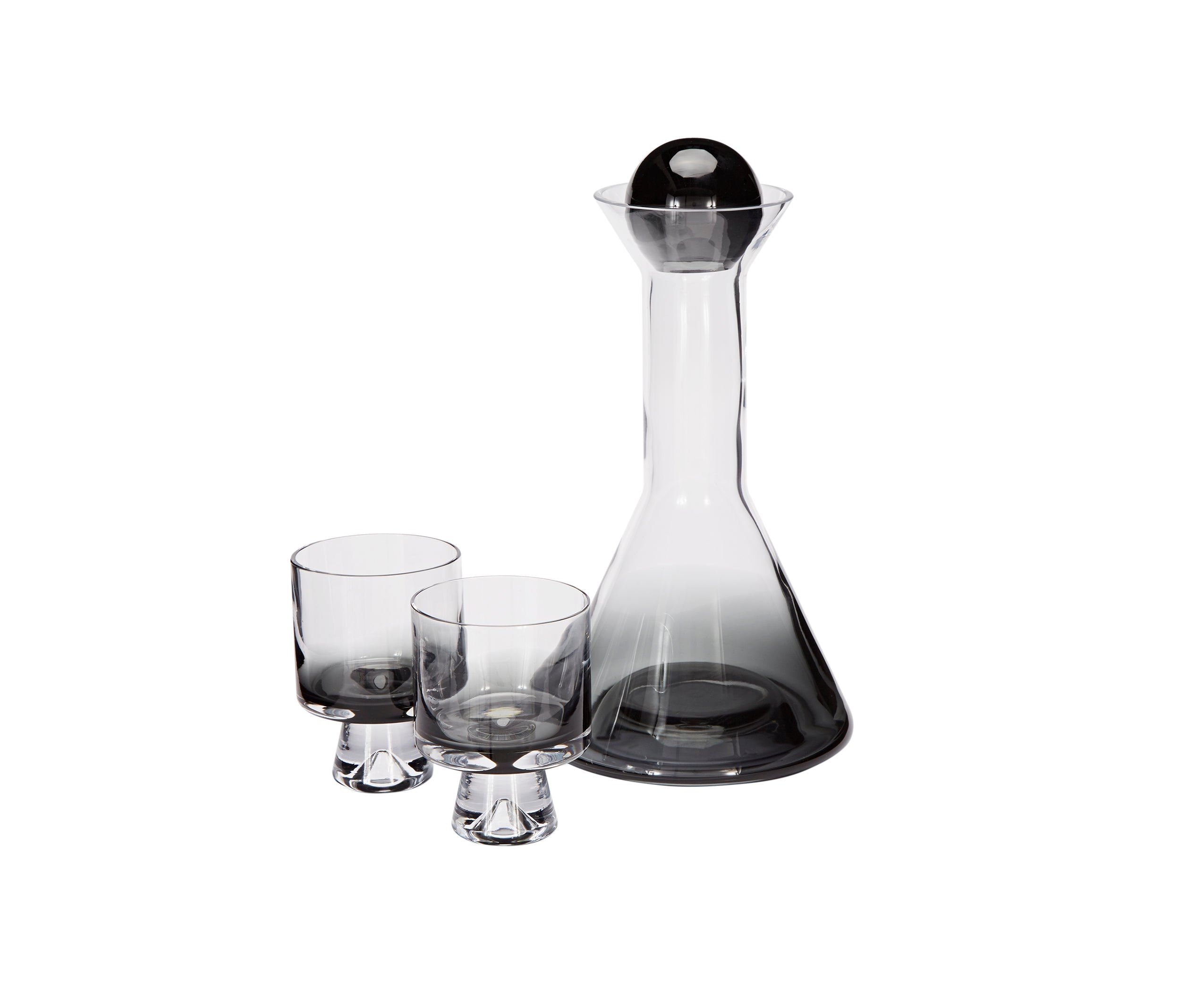 Tank decanter black glass