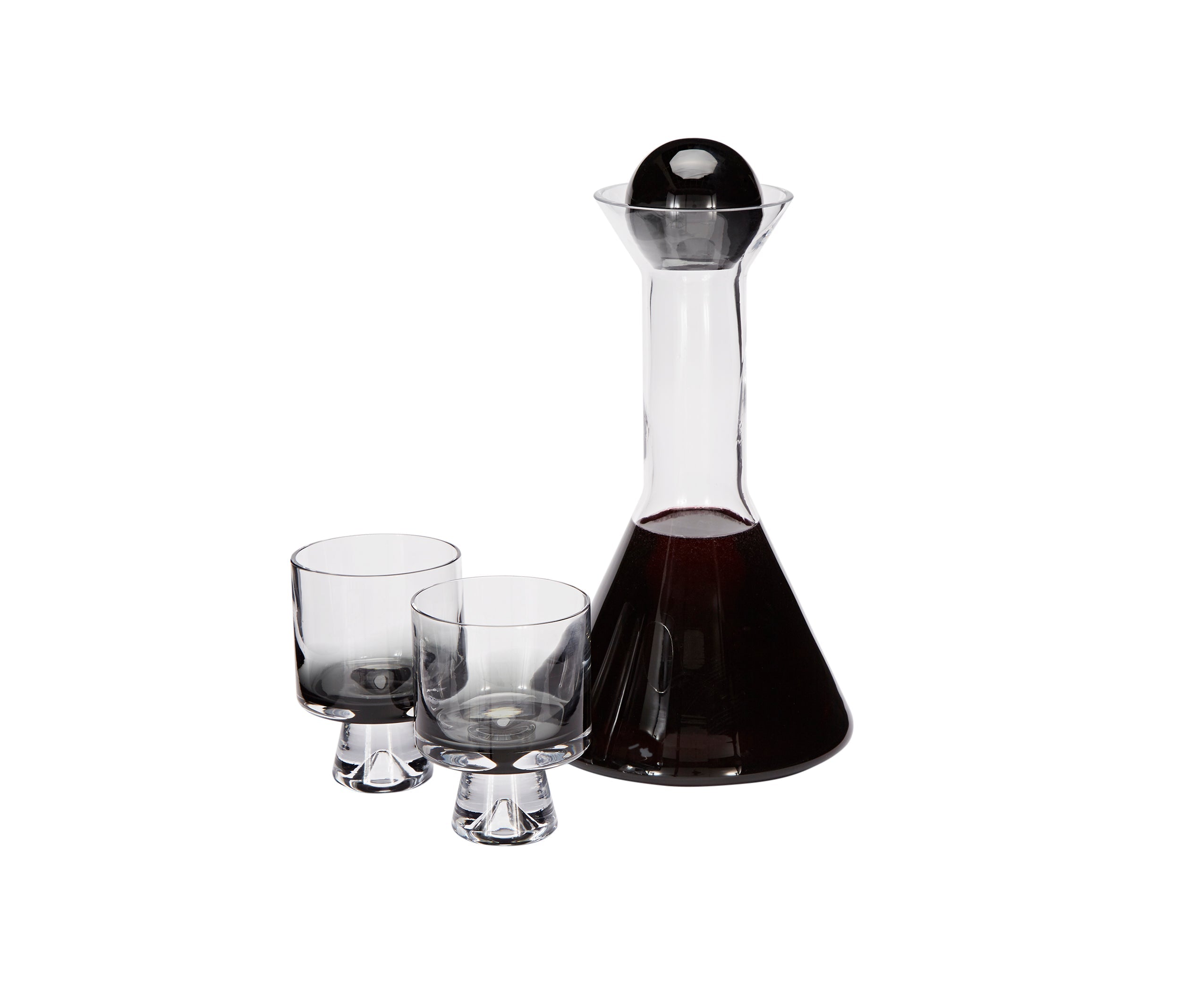 Tank decanter black glass