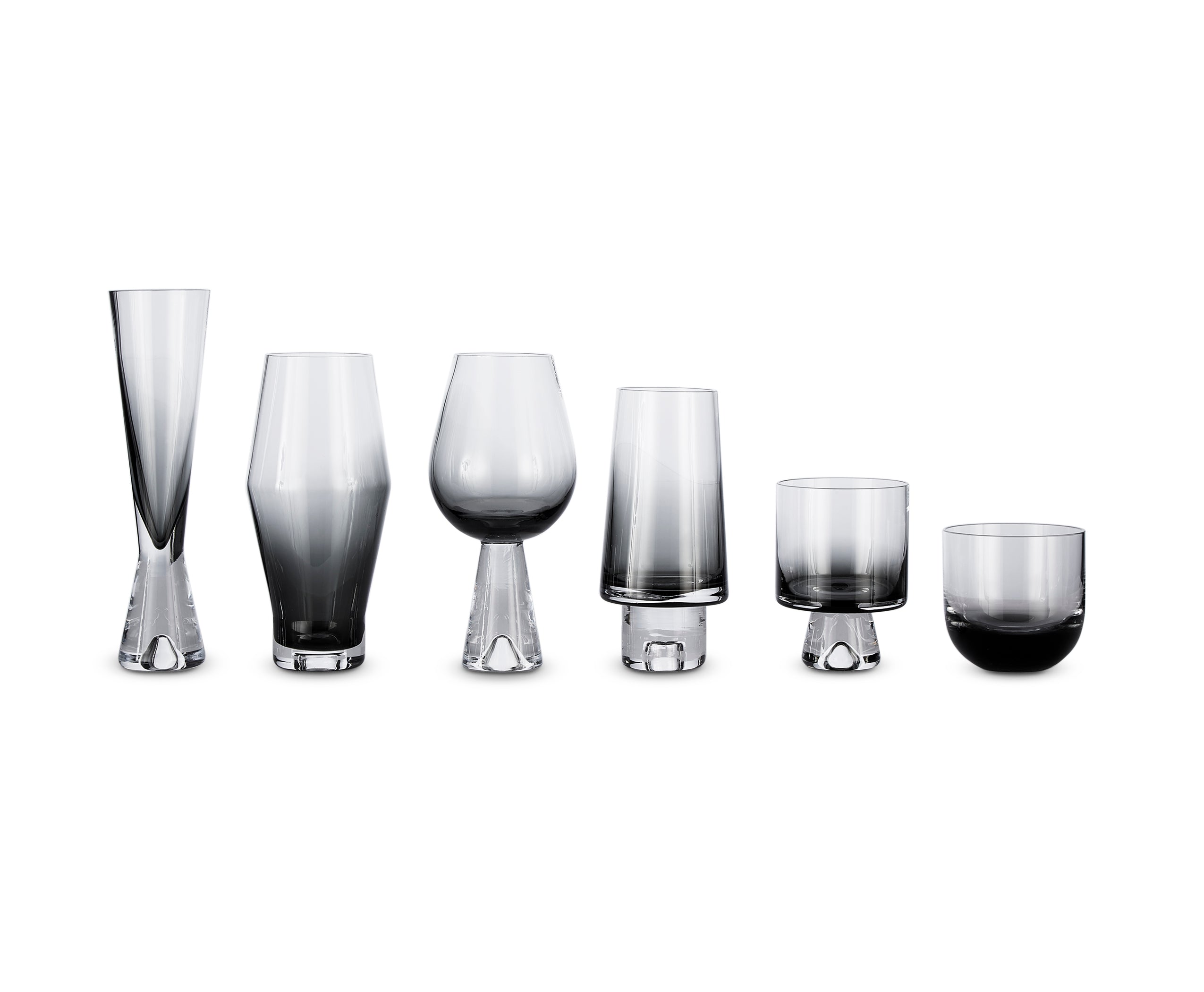 Set Champagner -Brillen Tank schwarzes Glas