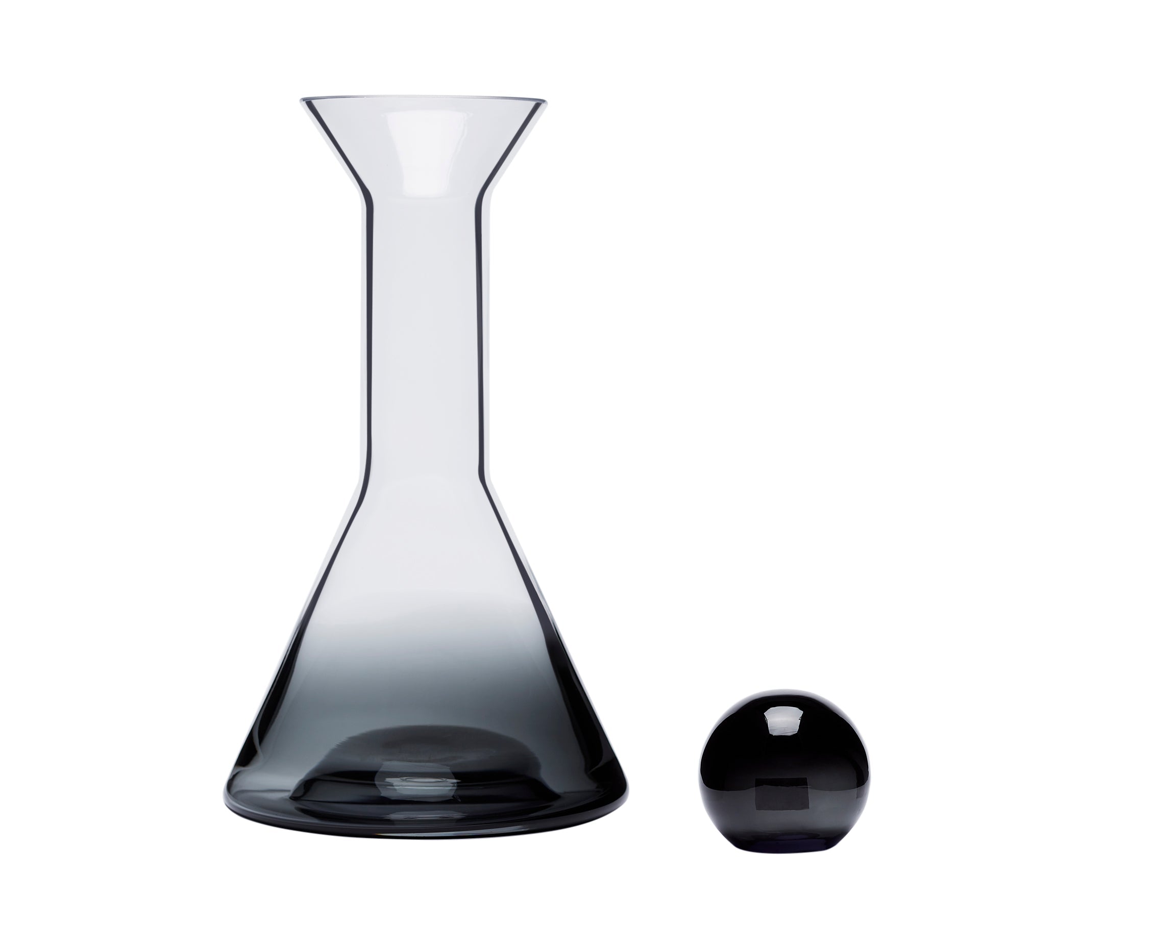 Tank decanter black glass