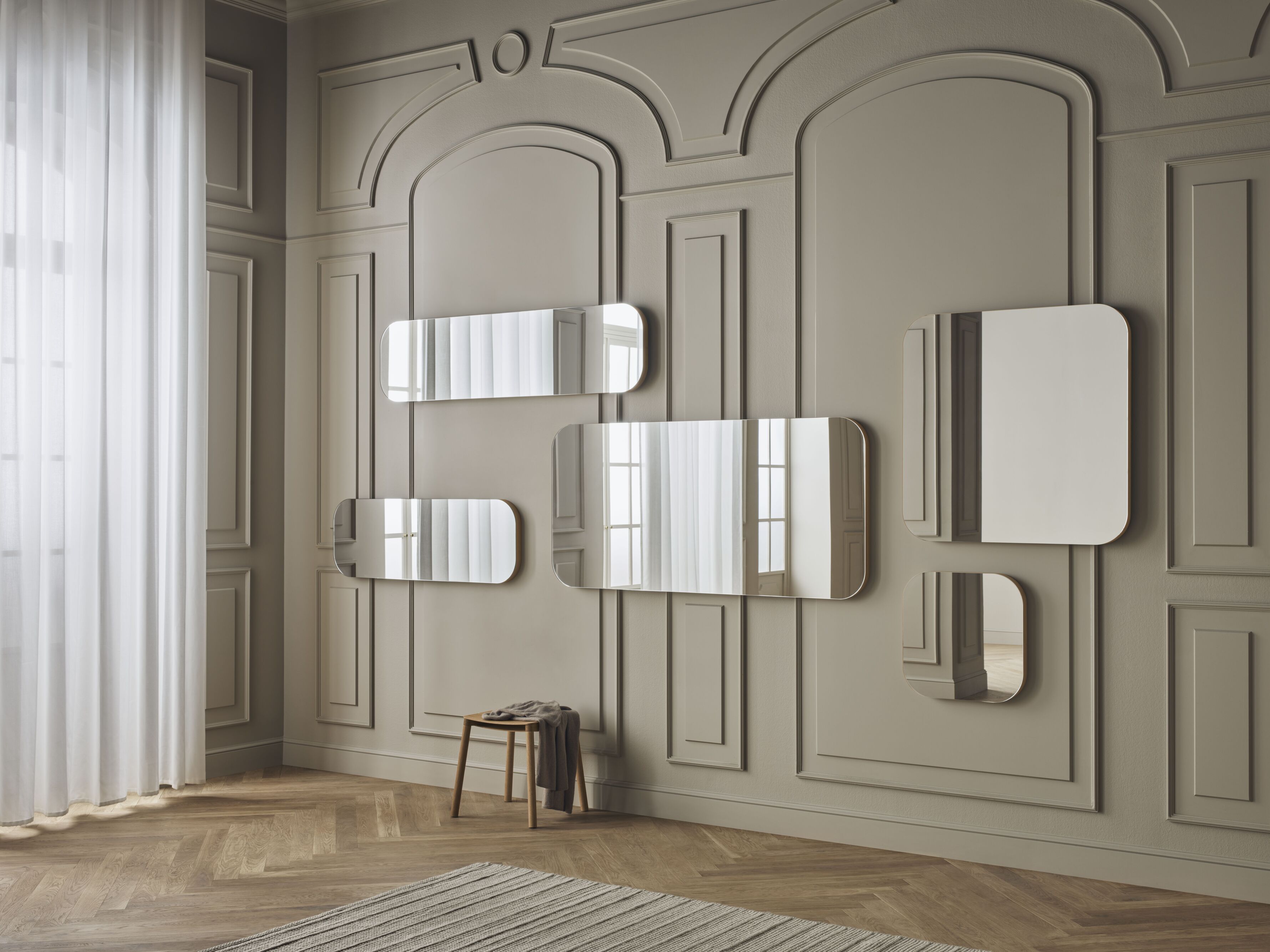 Vala rectangular mirror of oak veneer