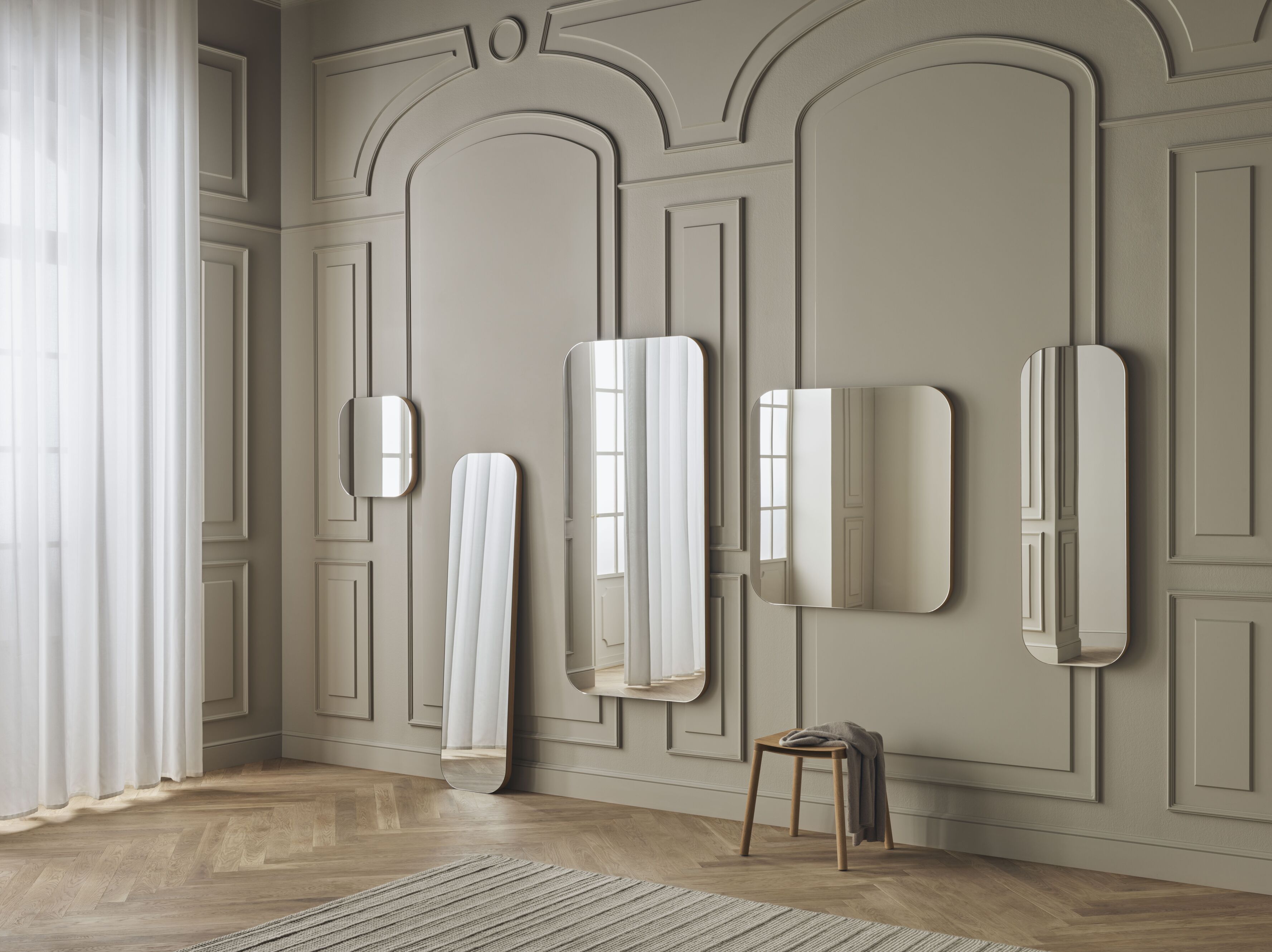 Vala rectangular mirror of oak veneer