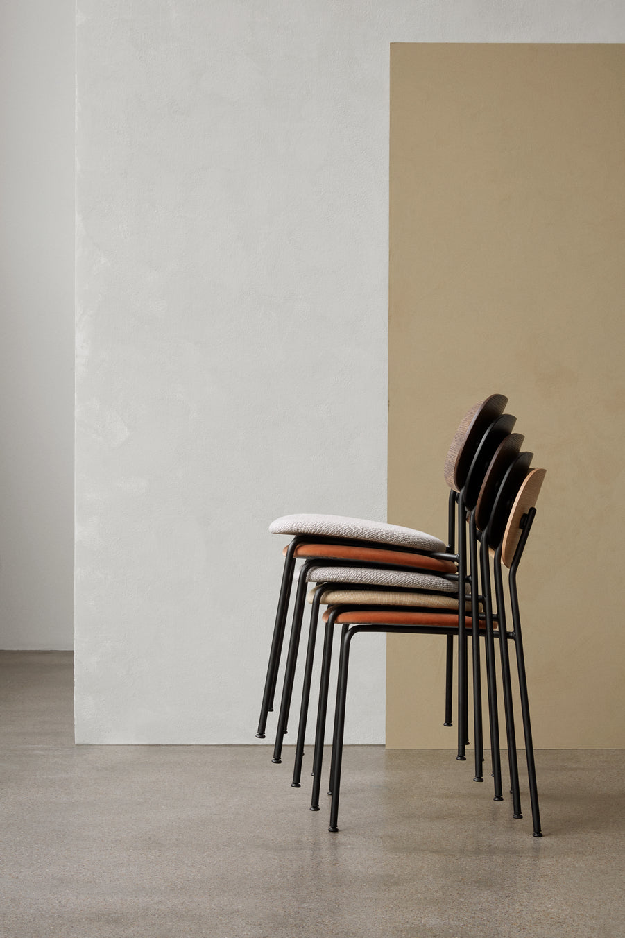 CO Chair beige boucle with chrome base