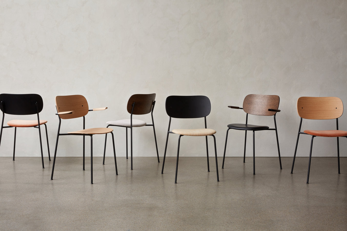 CO Chair beige boucle with chrome base