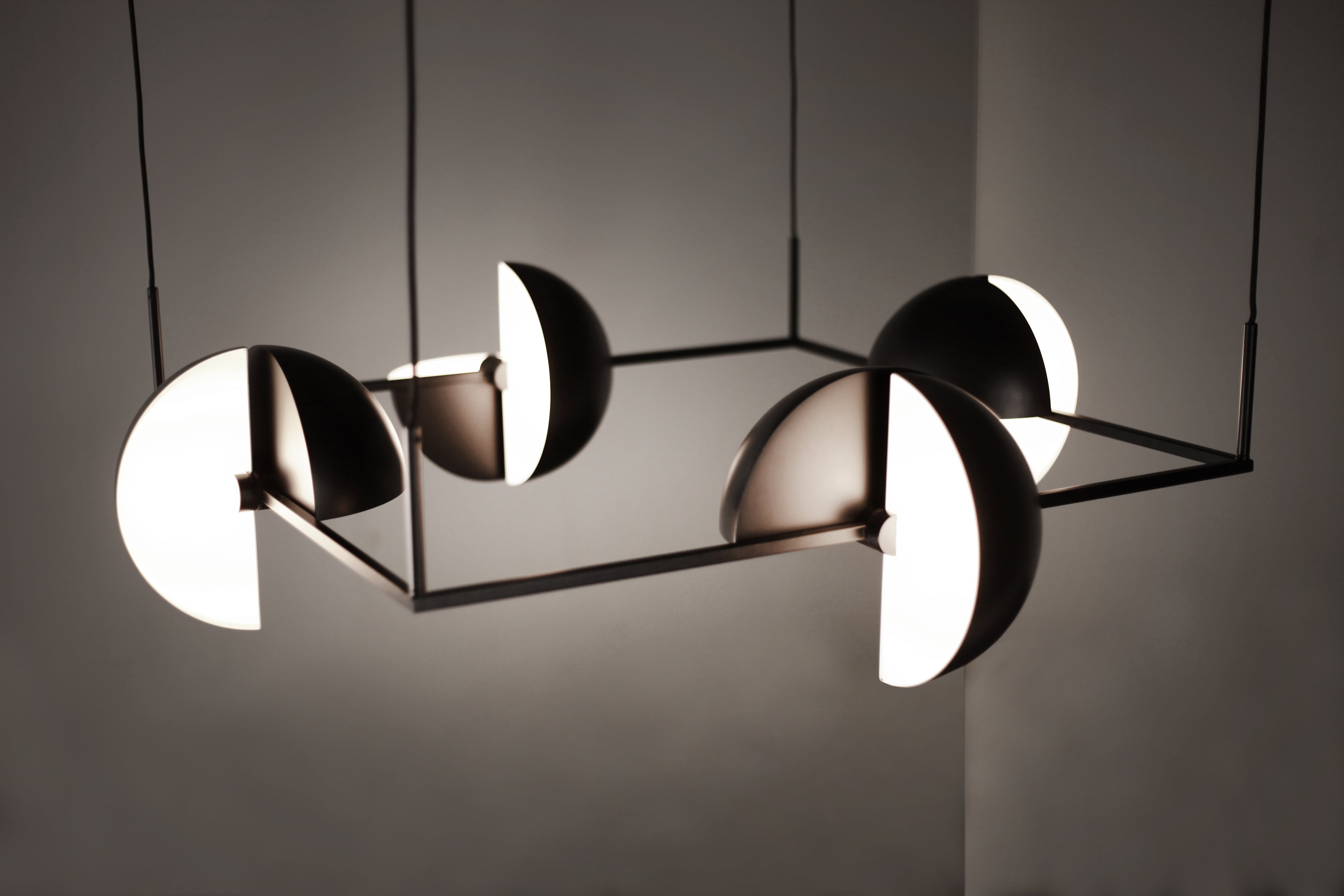 TRAPEZE QUARTETTE black pendant lamp