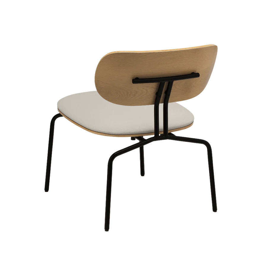 Black beige curious armchair with a black base