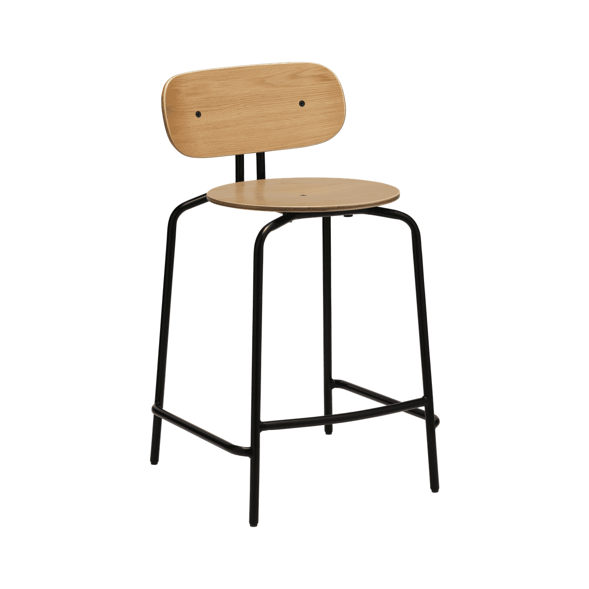 Hocker Curious Oak Veneer with a black base