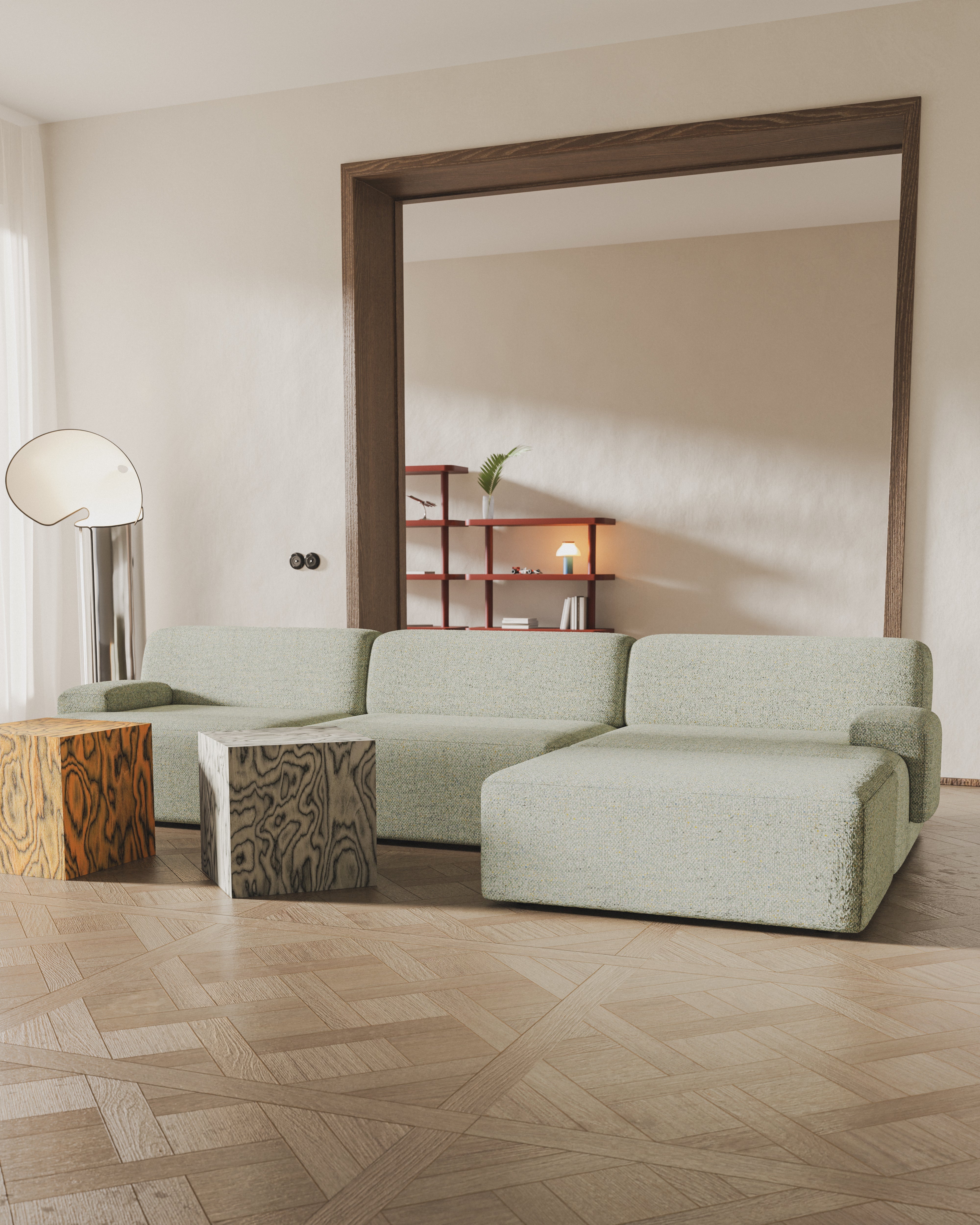 Modulares Sofa Umi 3-sitzige Ecksofa