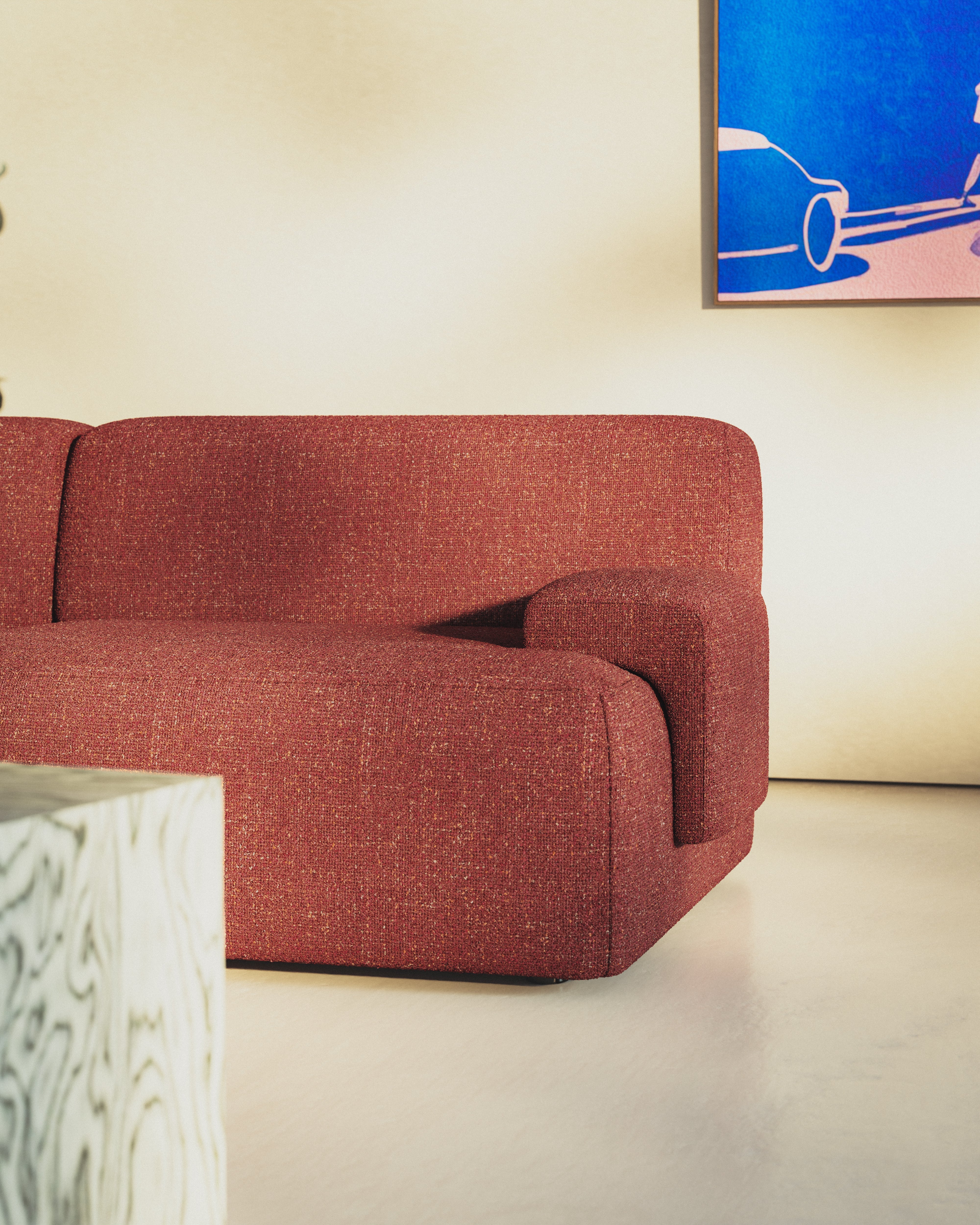 Modularsofa für 2 Personen in kastanienrot [Amelia]
