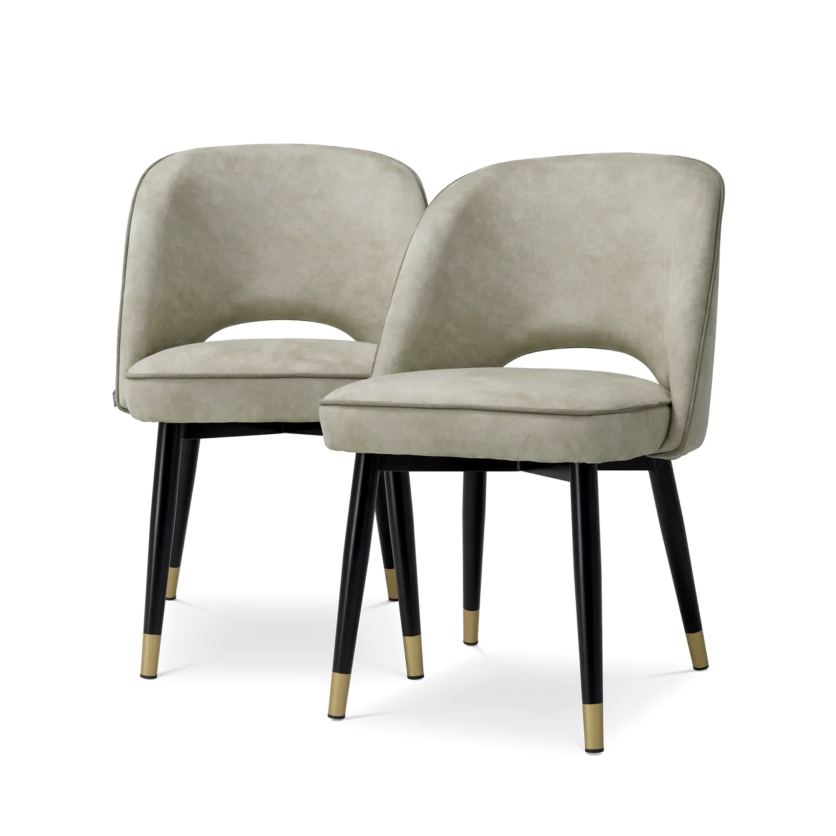 Set of velvet chairs Cliff light gray