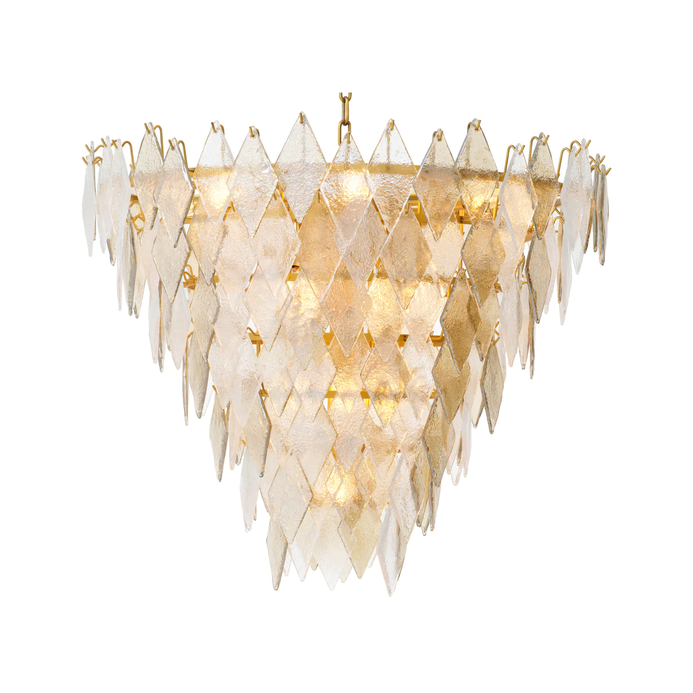 Rhombus chandelier transparent glass