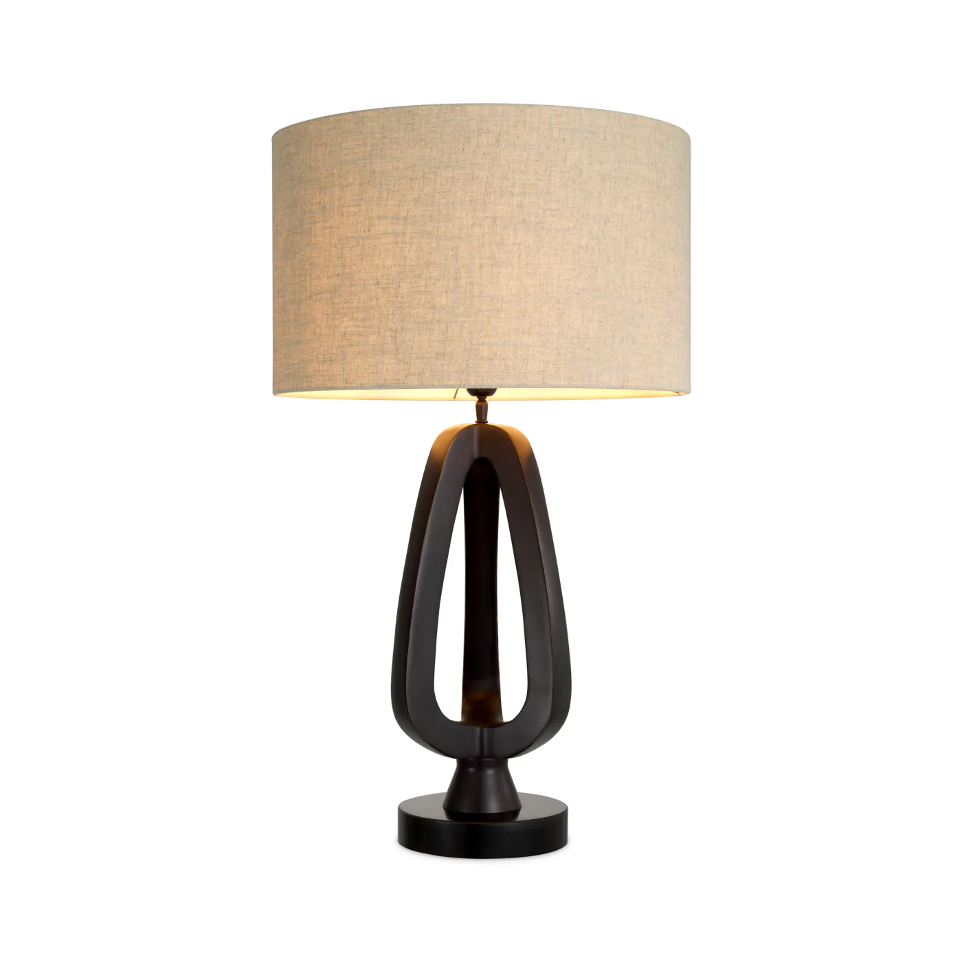 Madron's table lamp, a mixture of flax and black