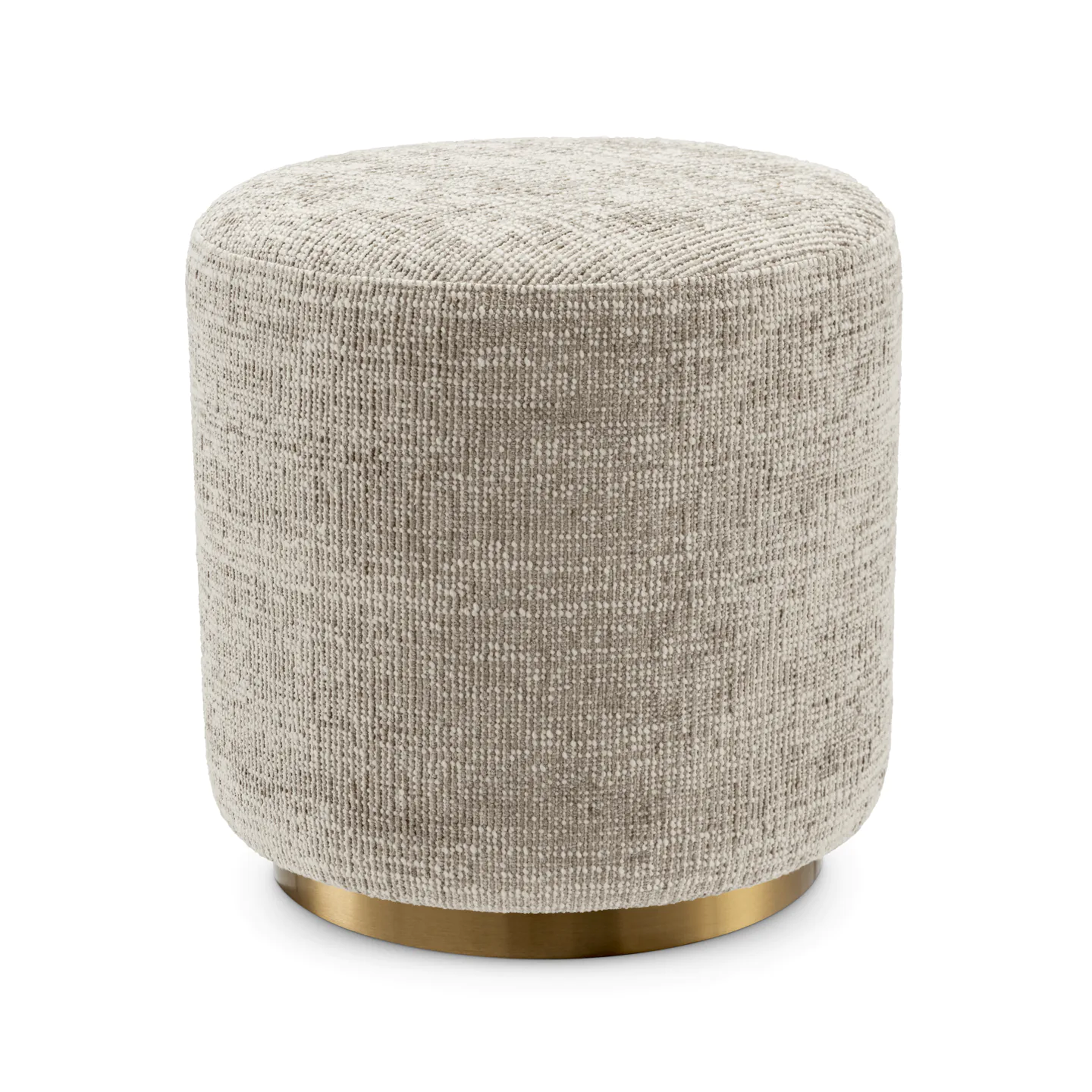 Greer Beige Pouf mit einer goldenen Basis