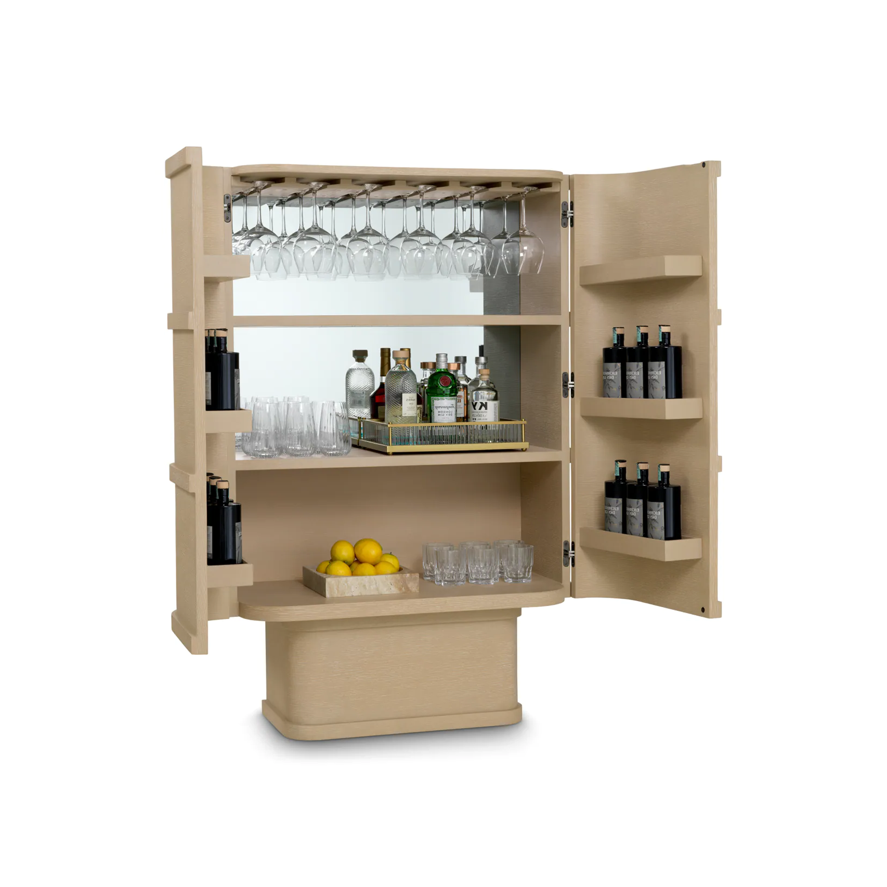 Cabanna bar bright oak veneer