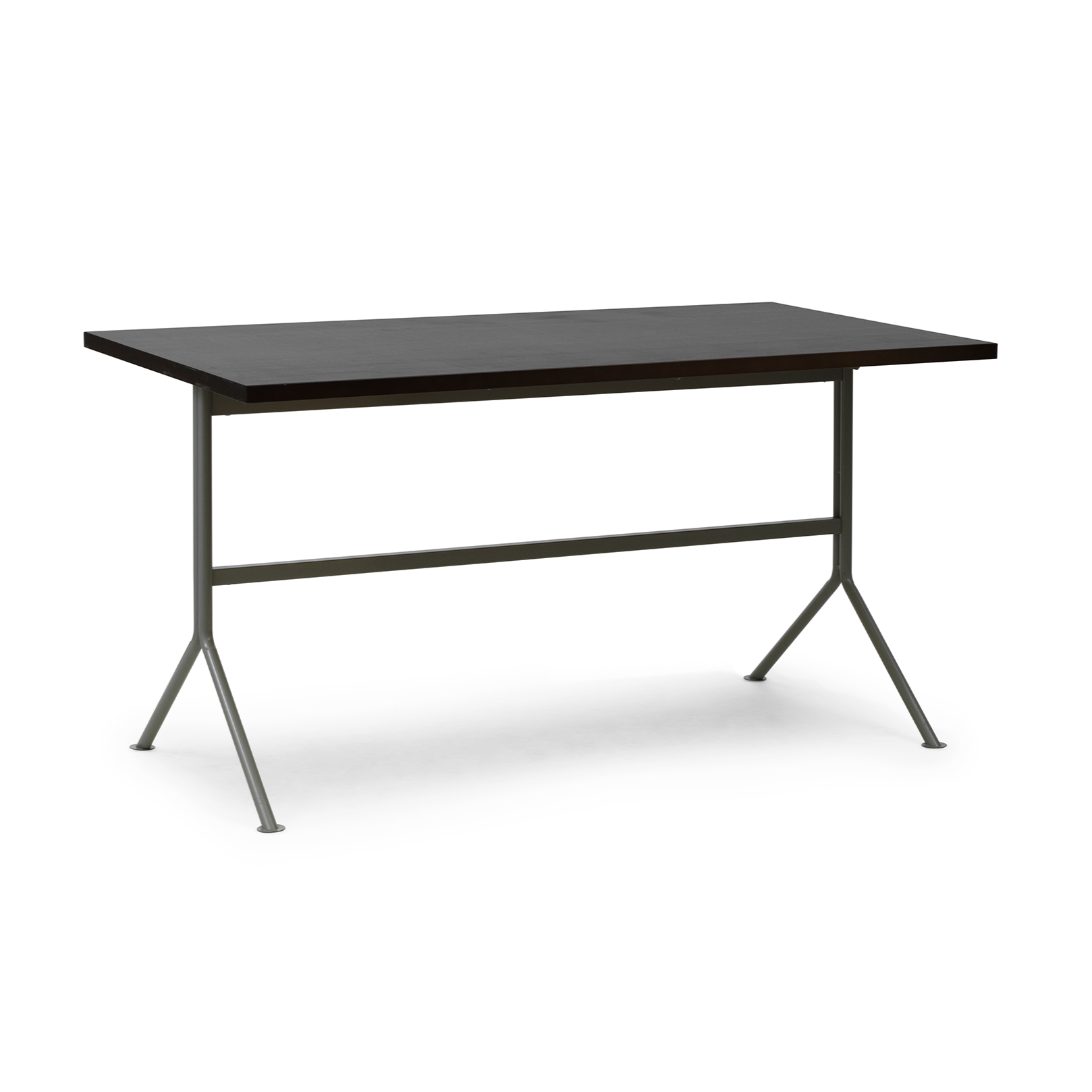 Dark brown desk with a gray base [Ola] [Amelia SPR]