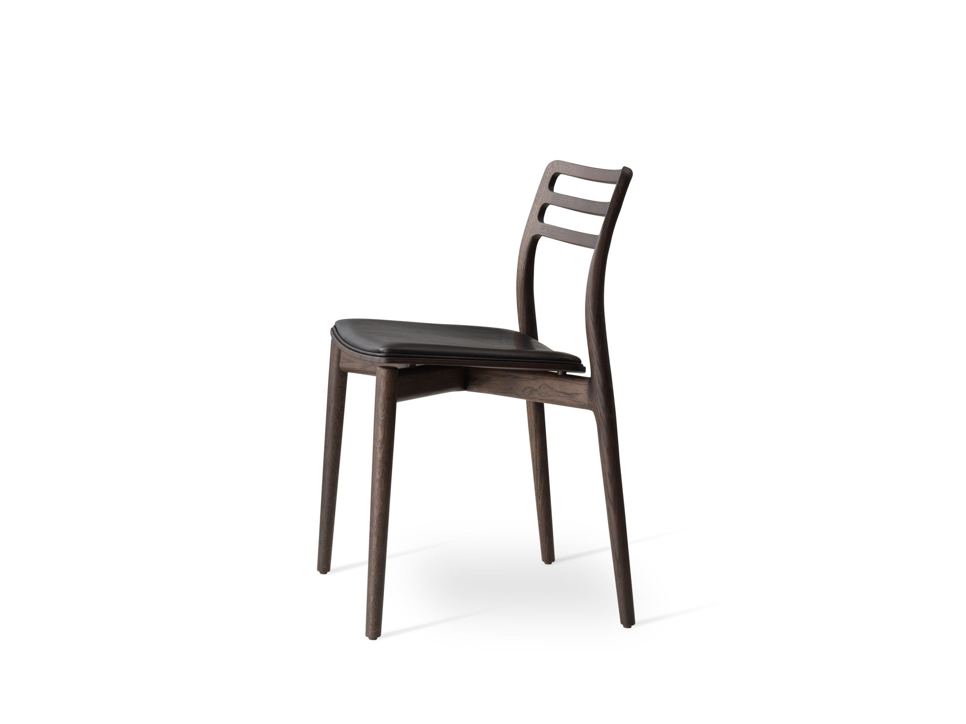CABIN Chair Black Leather with Dark Oak Base