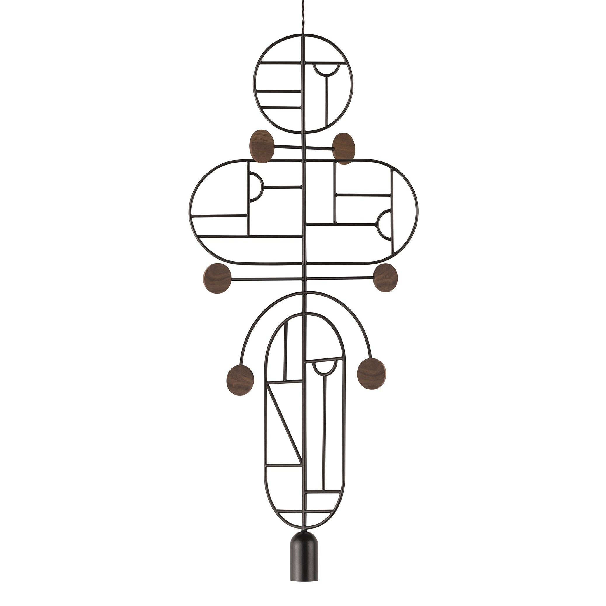 WOODEN DOTS WDS19 Pendant Lamp in Graphite with Walnut Wood