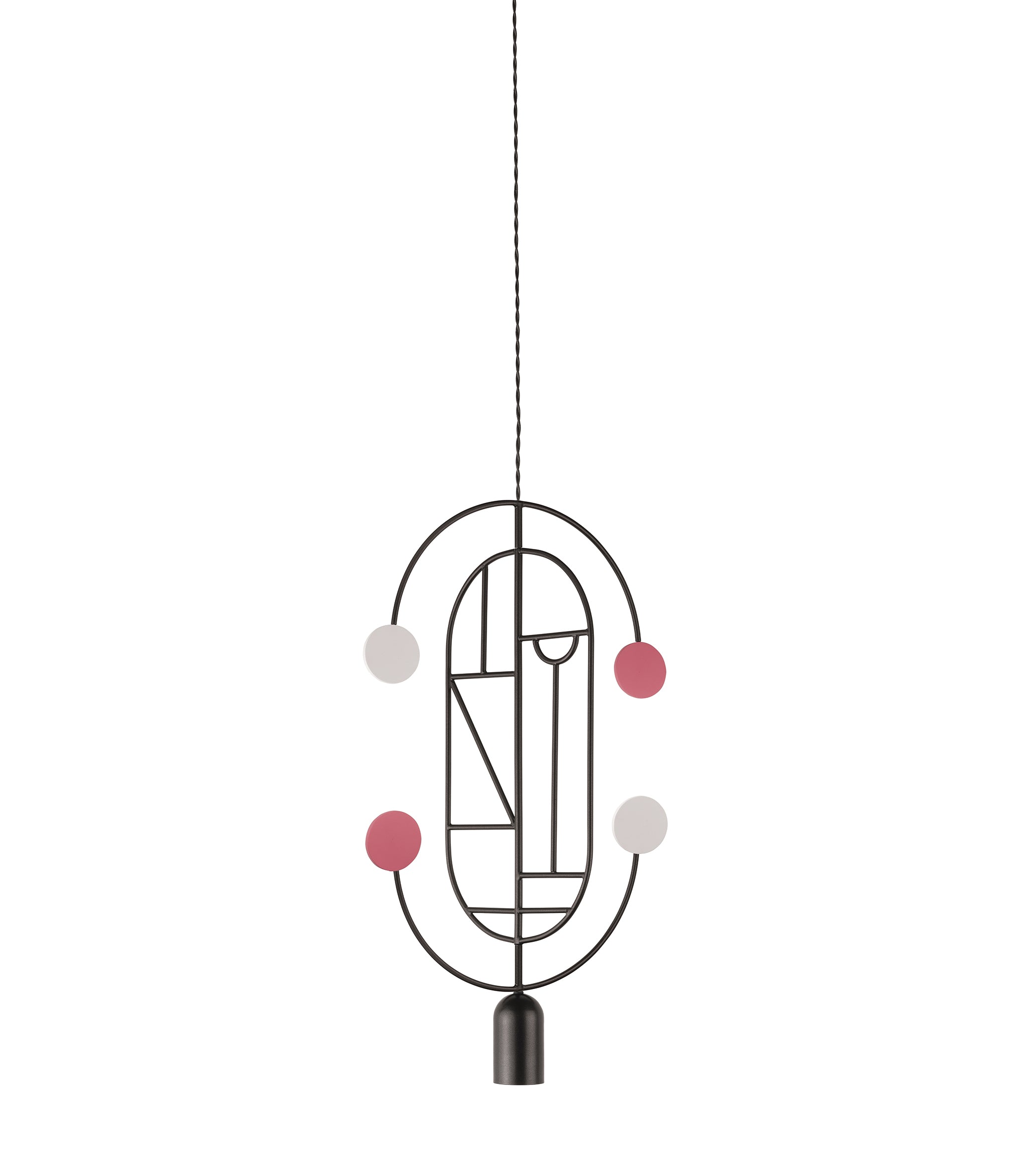 WOODEN DOTS WDS04 Pendant Lamp in Graphite with White and Red