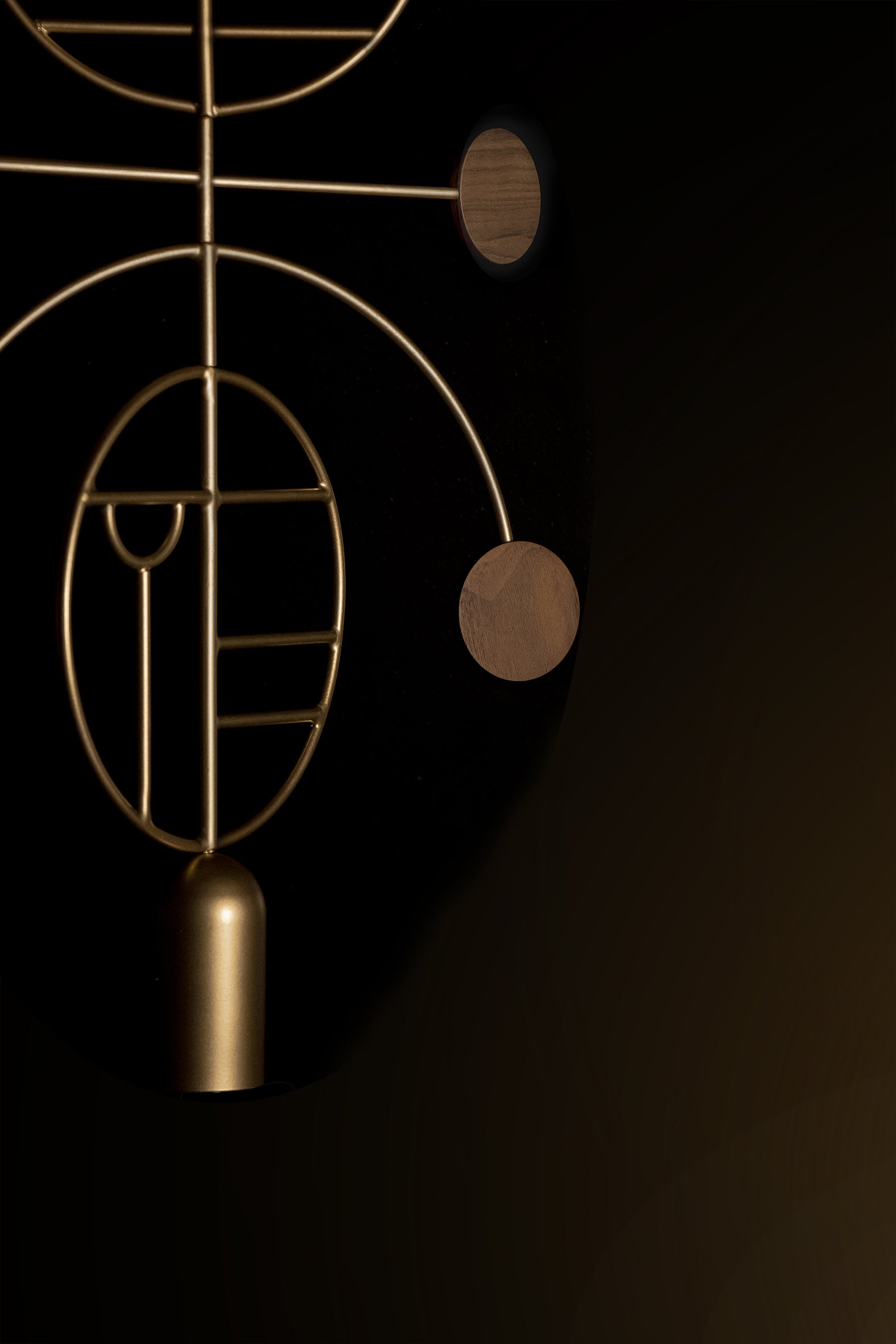 WOODEN DOTS WDS08 Pendant Lamp in Graphite with Walnut Wood