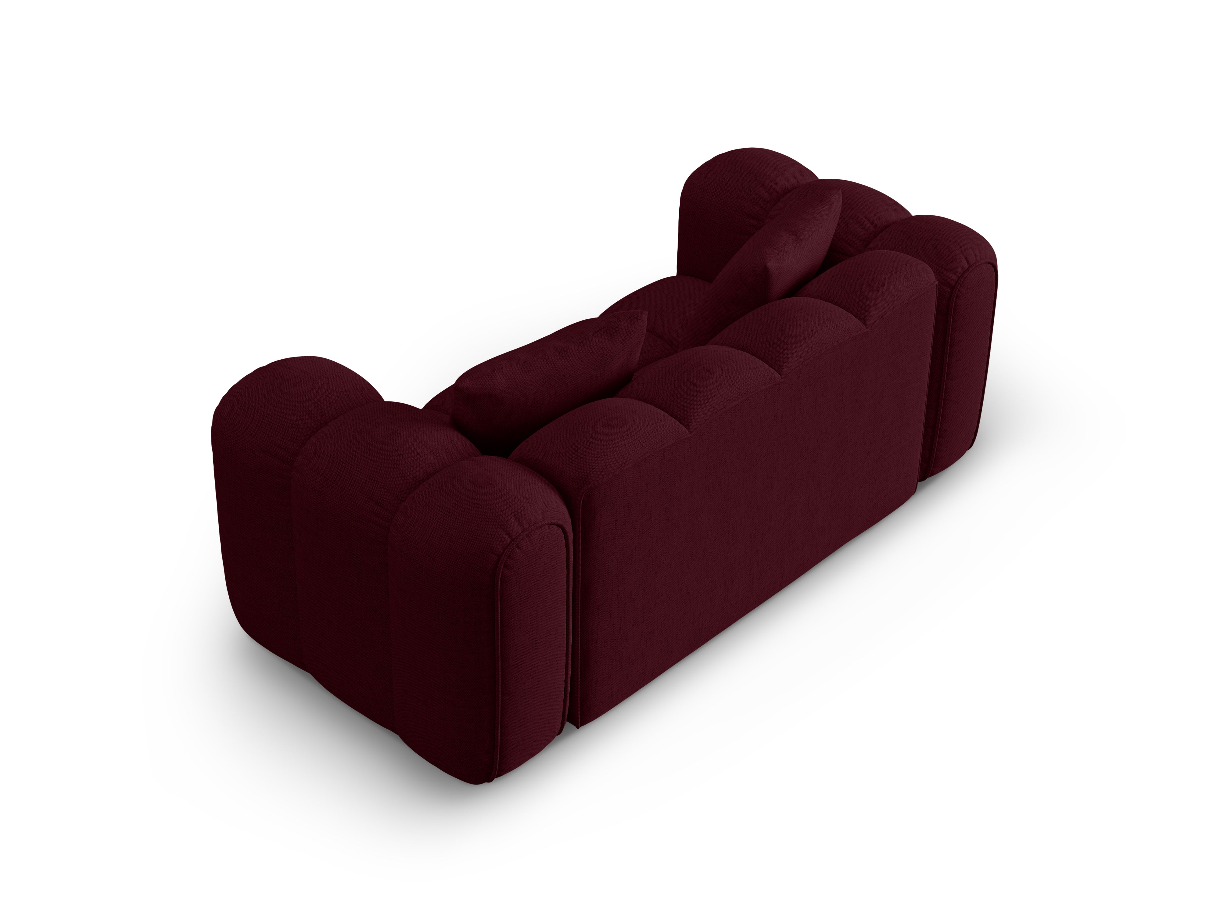 2-seater ASTRO sofa in burgundy chenille
