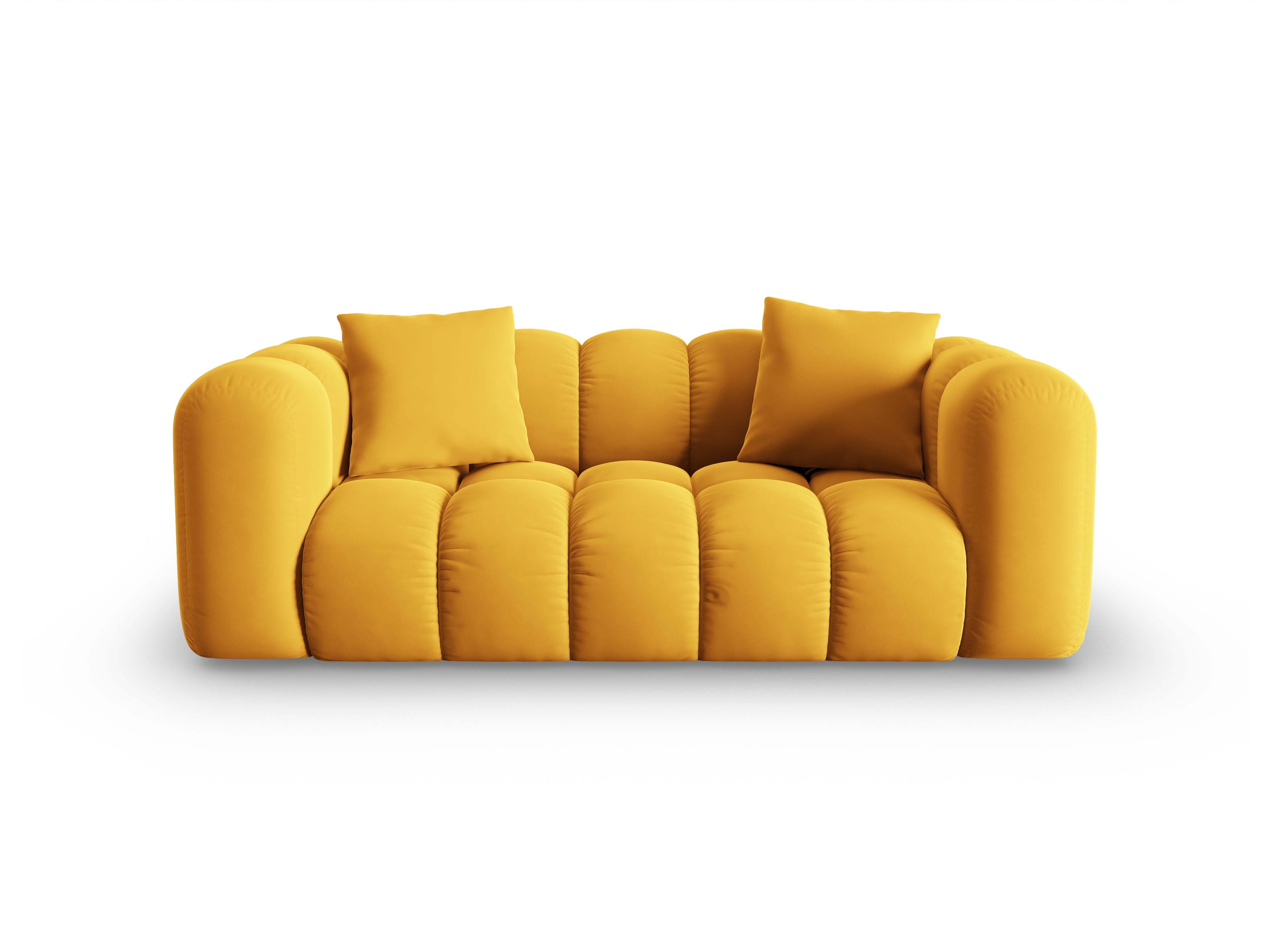 2-person velvet sofa Halley yellow