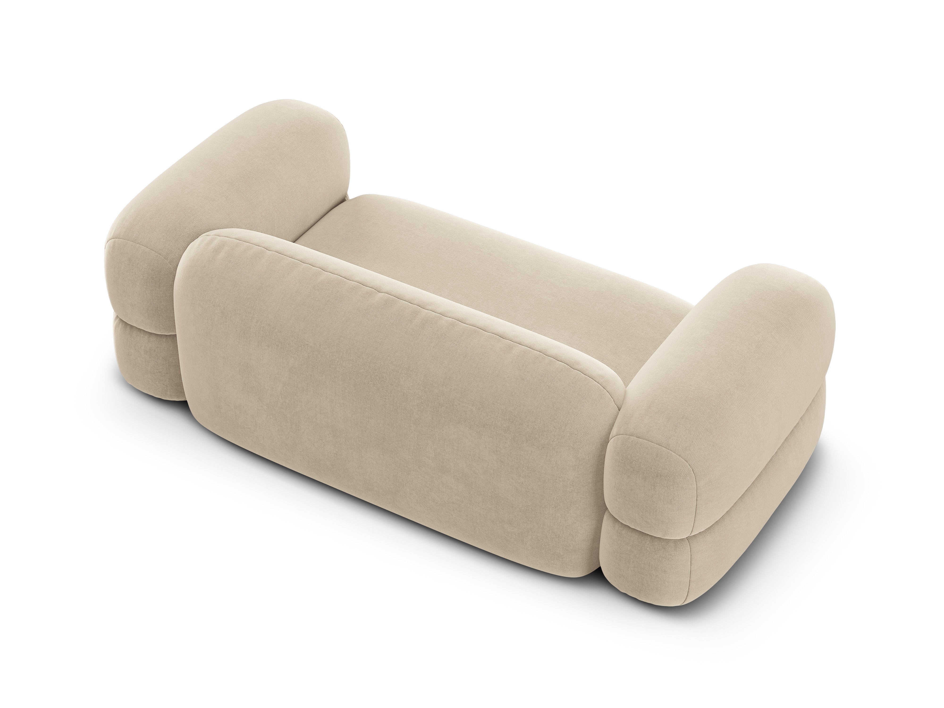 Velvet 3-Seater Sofa ROGER Light Beige