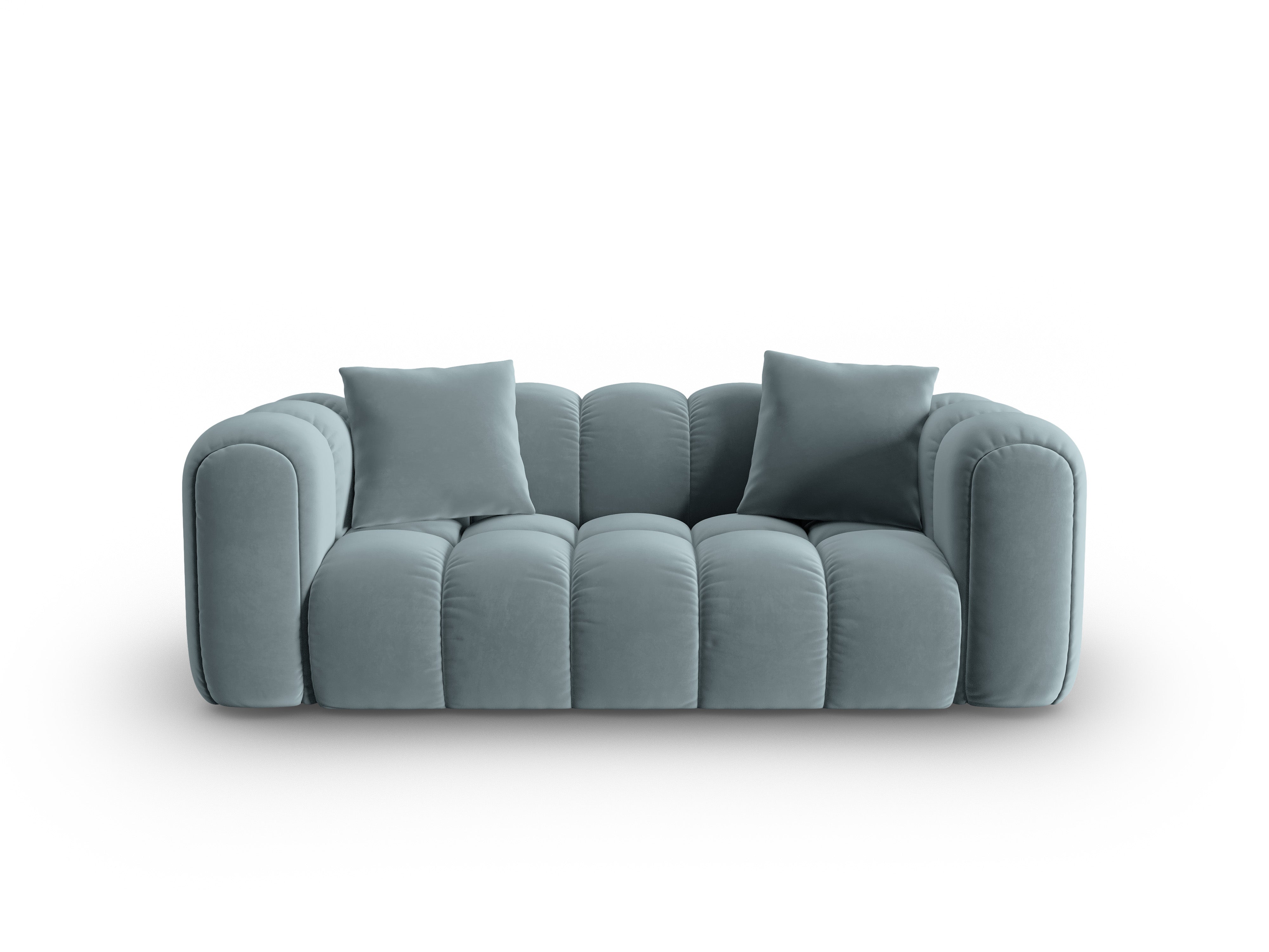 Sofa aksamitna 3-osobowa ASTRO jasnoniebieski