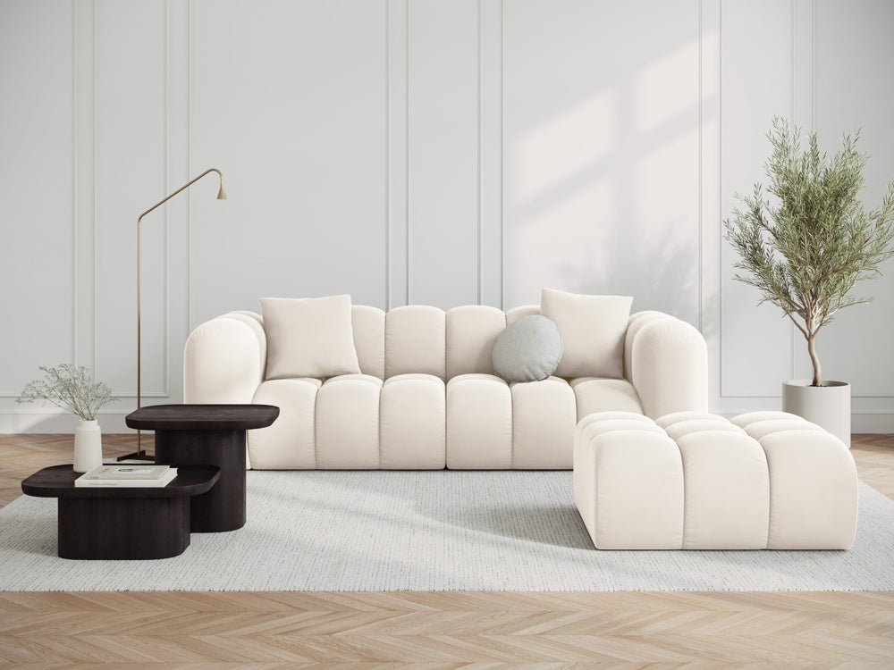 Samtsofa 3-Personen leichte Beige Halley