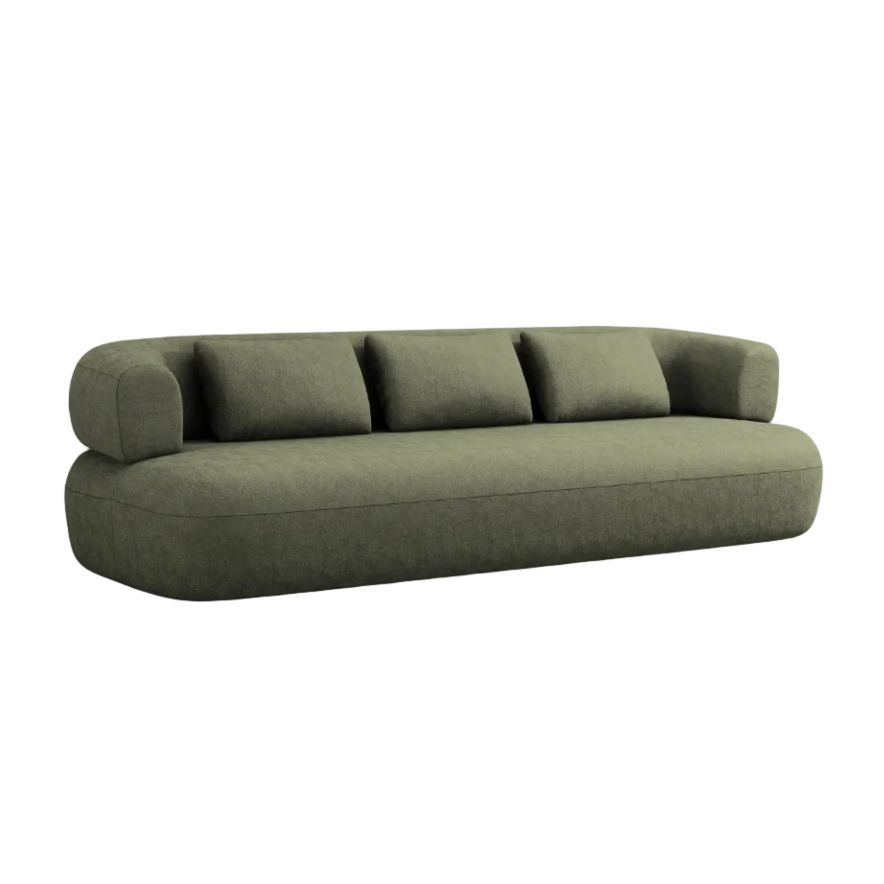 Sofa für 3,5 Personen ALDRIN in grünem Chenille