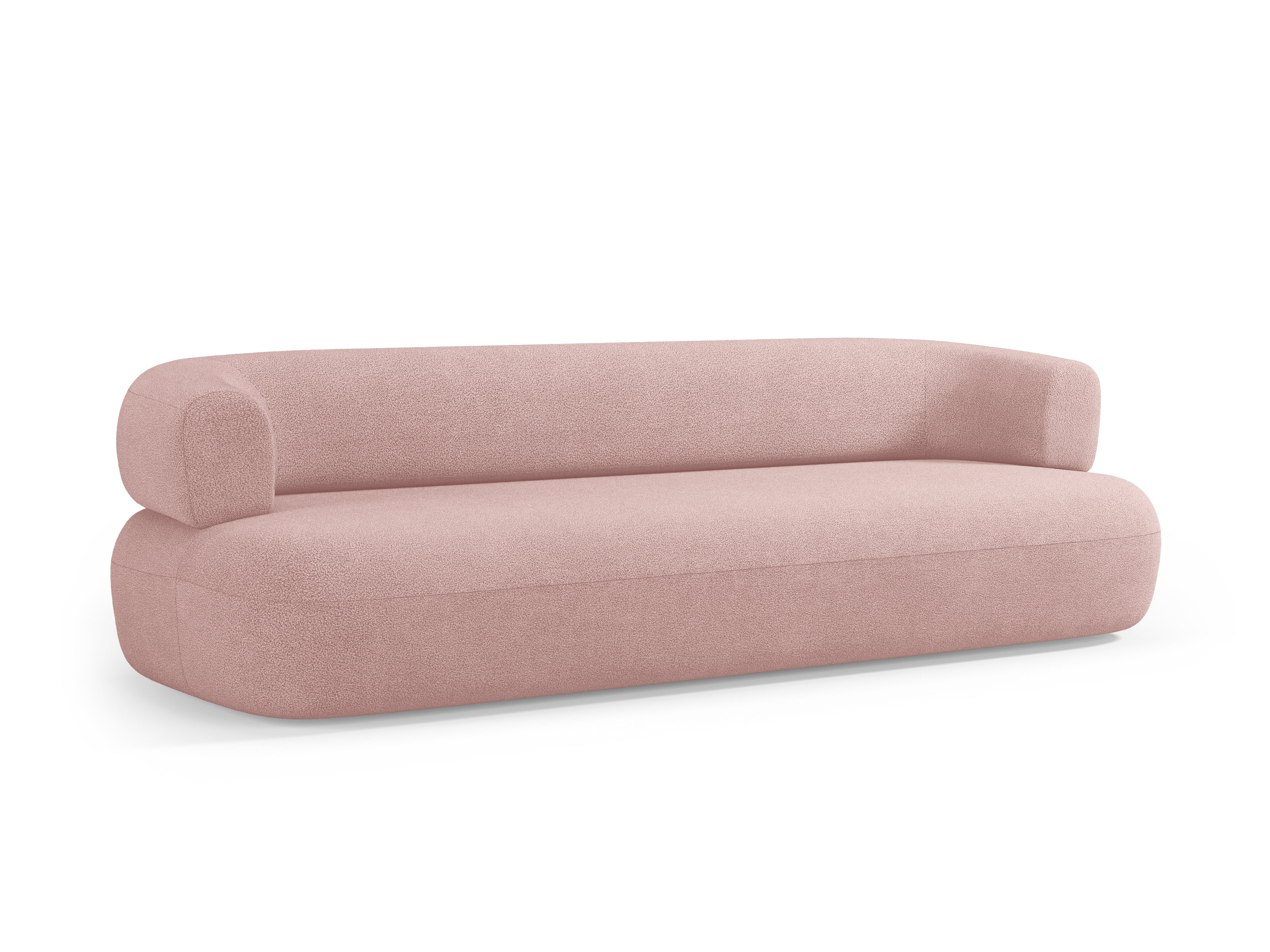 Sofa für 3,5 Personen ALDRIN in pudrigem Rosa Boucle