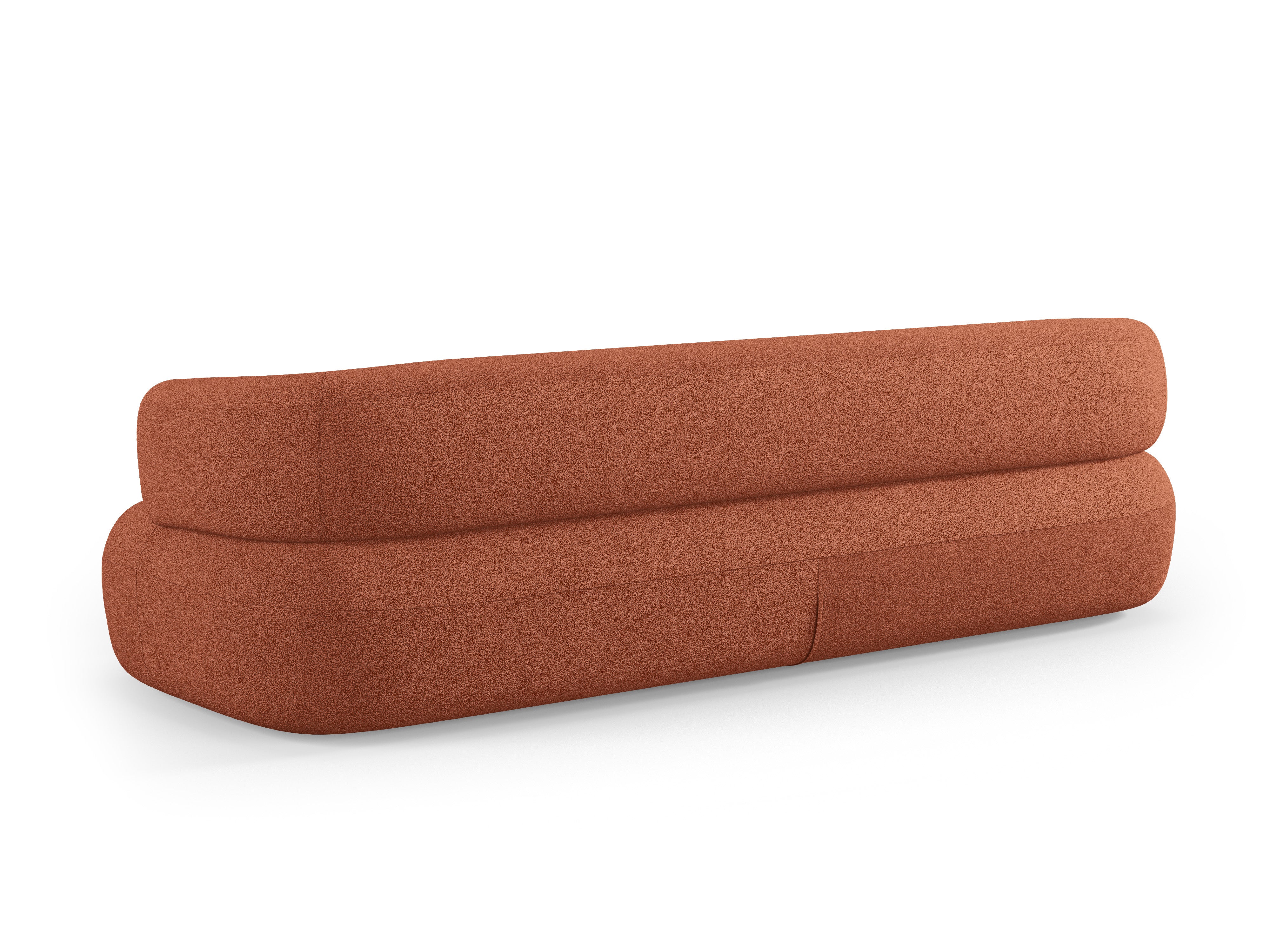 Sofa für 3,5 Personen ALDRIN in ziegelrotem Boucle