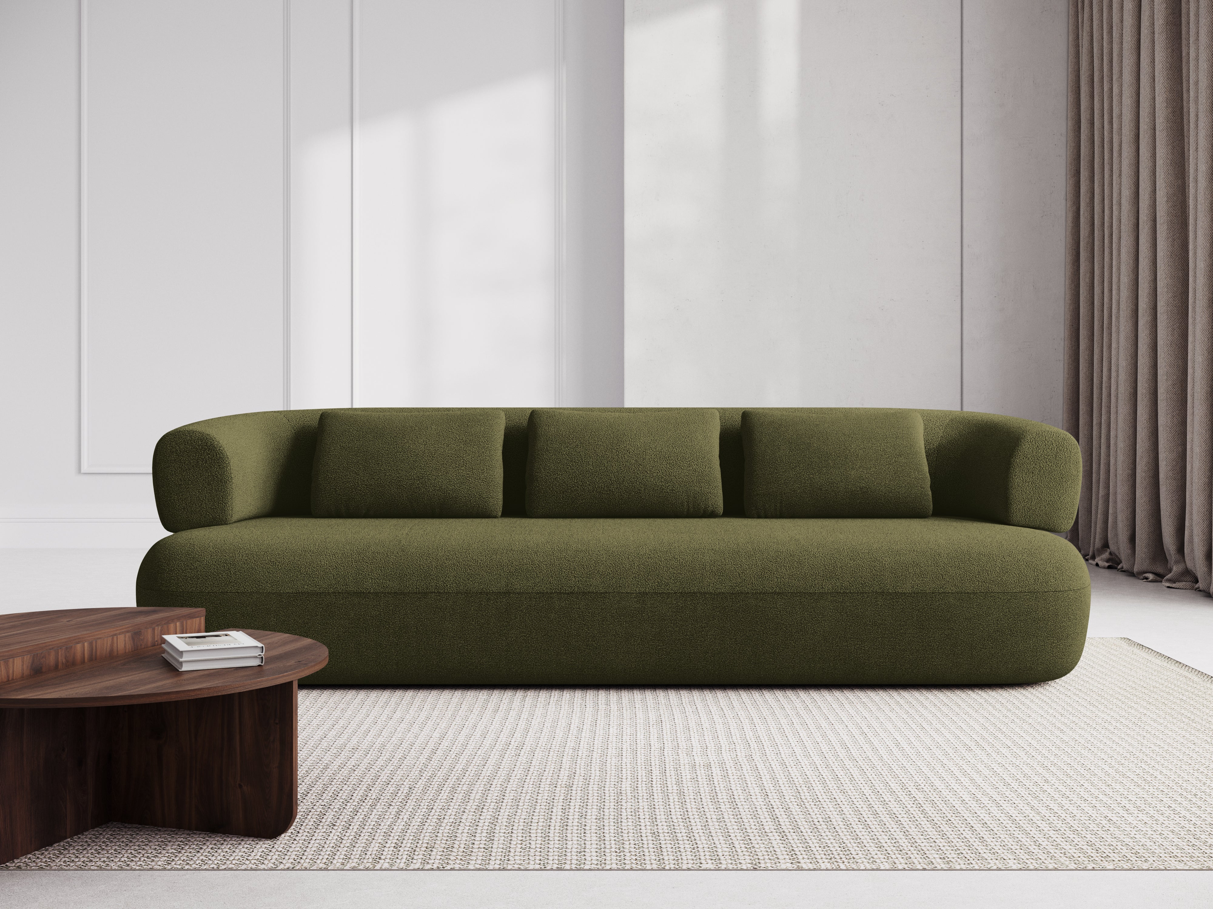 Sofa für 3,5 Personen ALDRIN in grünem Boucle