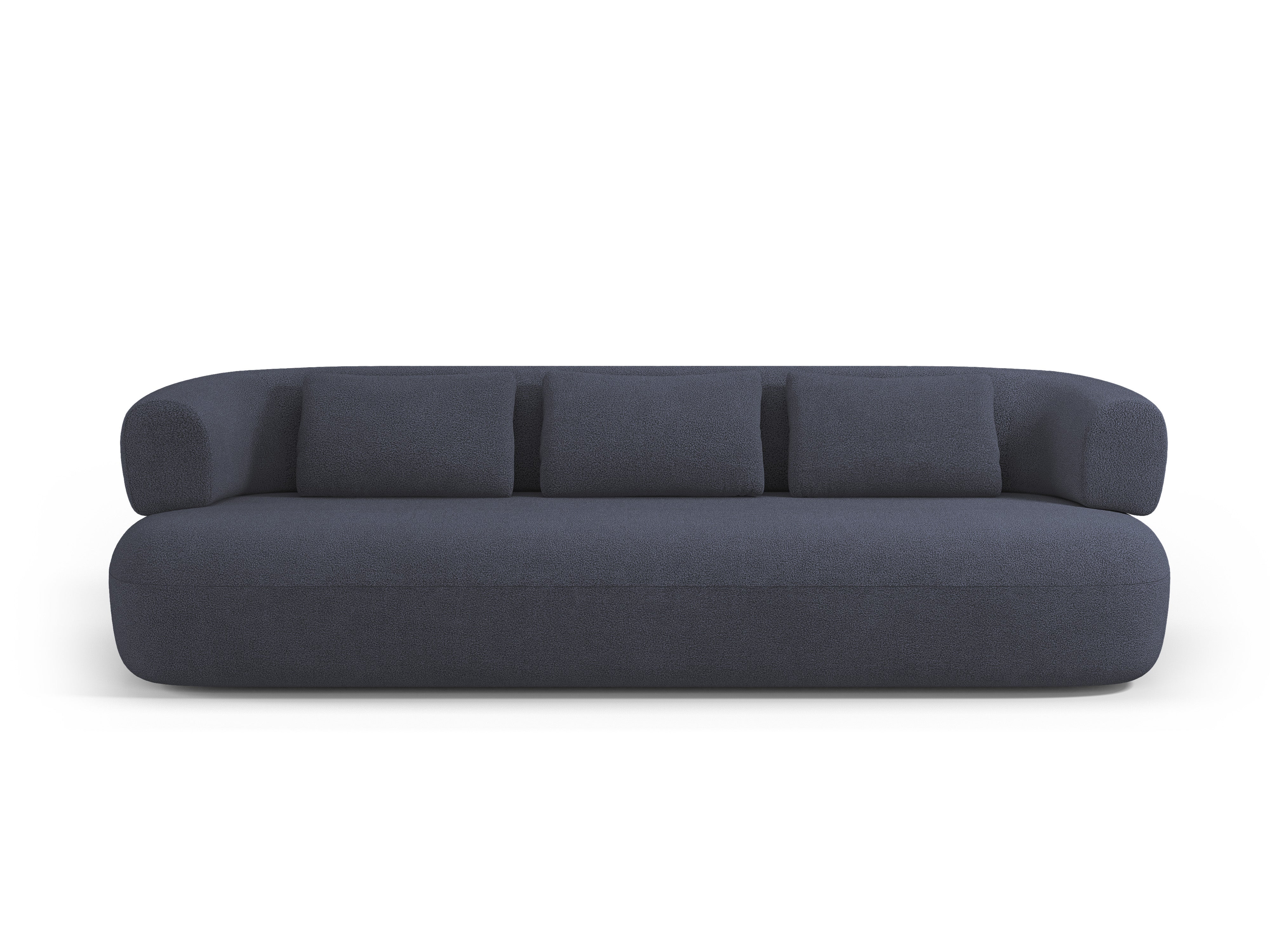 Sofa für 3,5 Personen ALDRIN in blauer Boucle