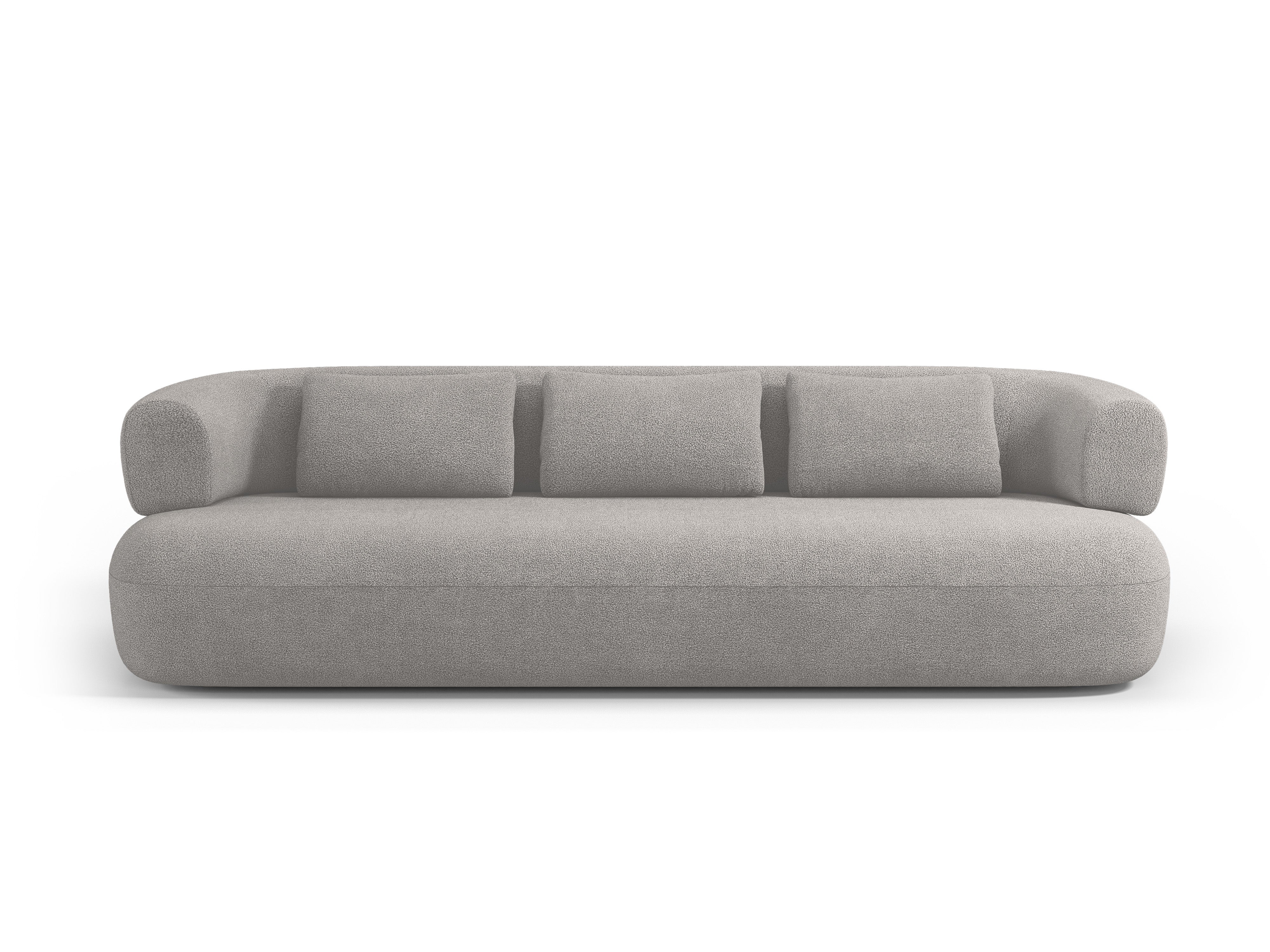 Sofa für 3,5 Personen ALDRIN in hellgrauem Boucle