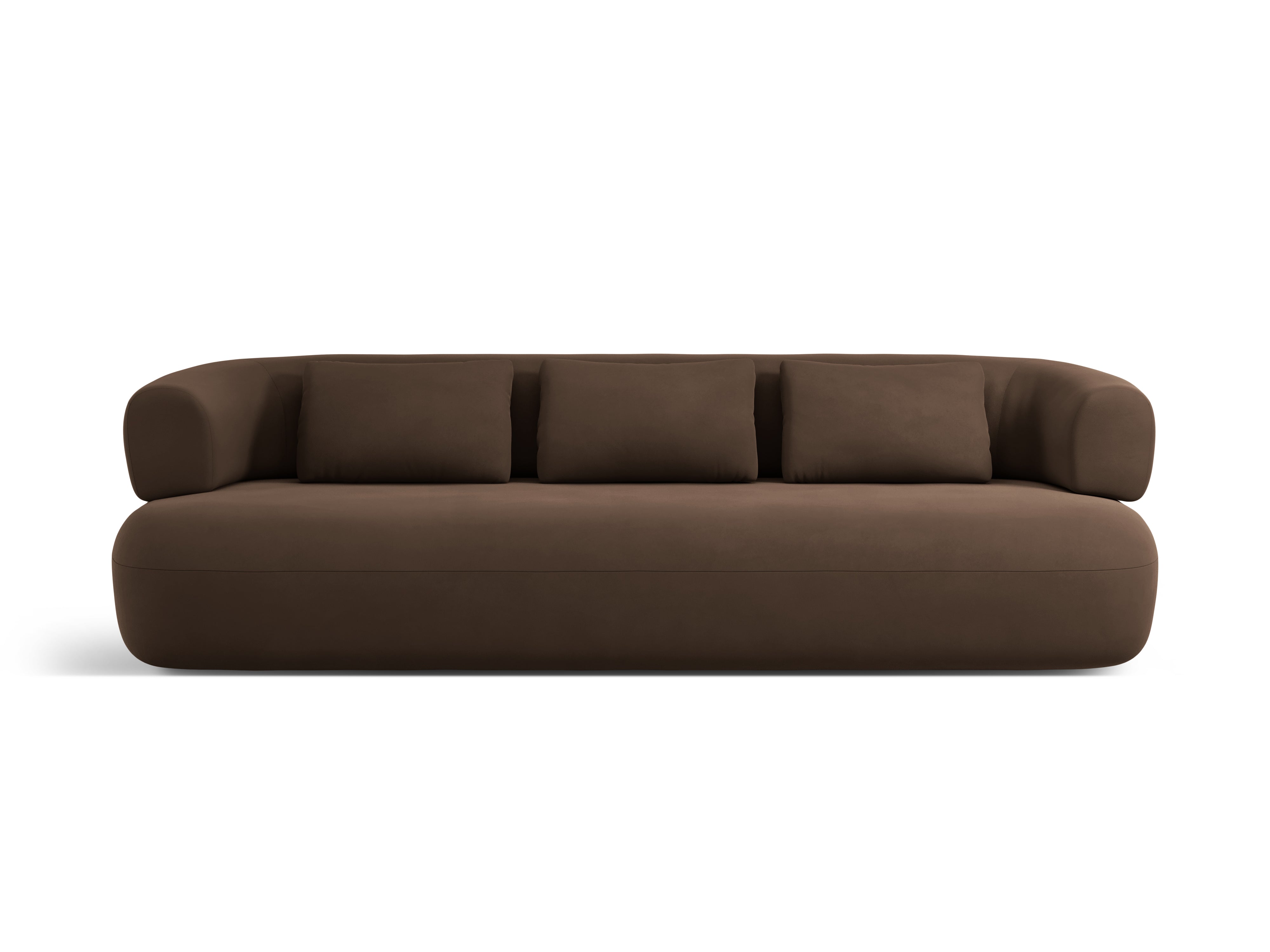 Sofa aus Samt für 4 Personen ALDRIN in Schokoladenfarbe