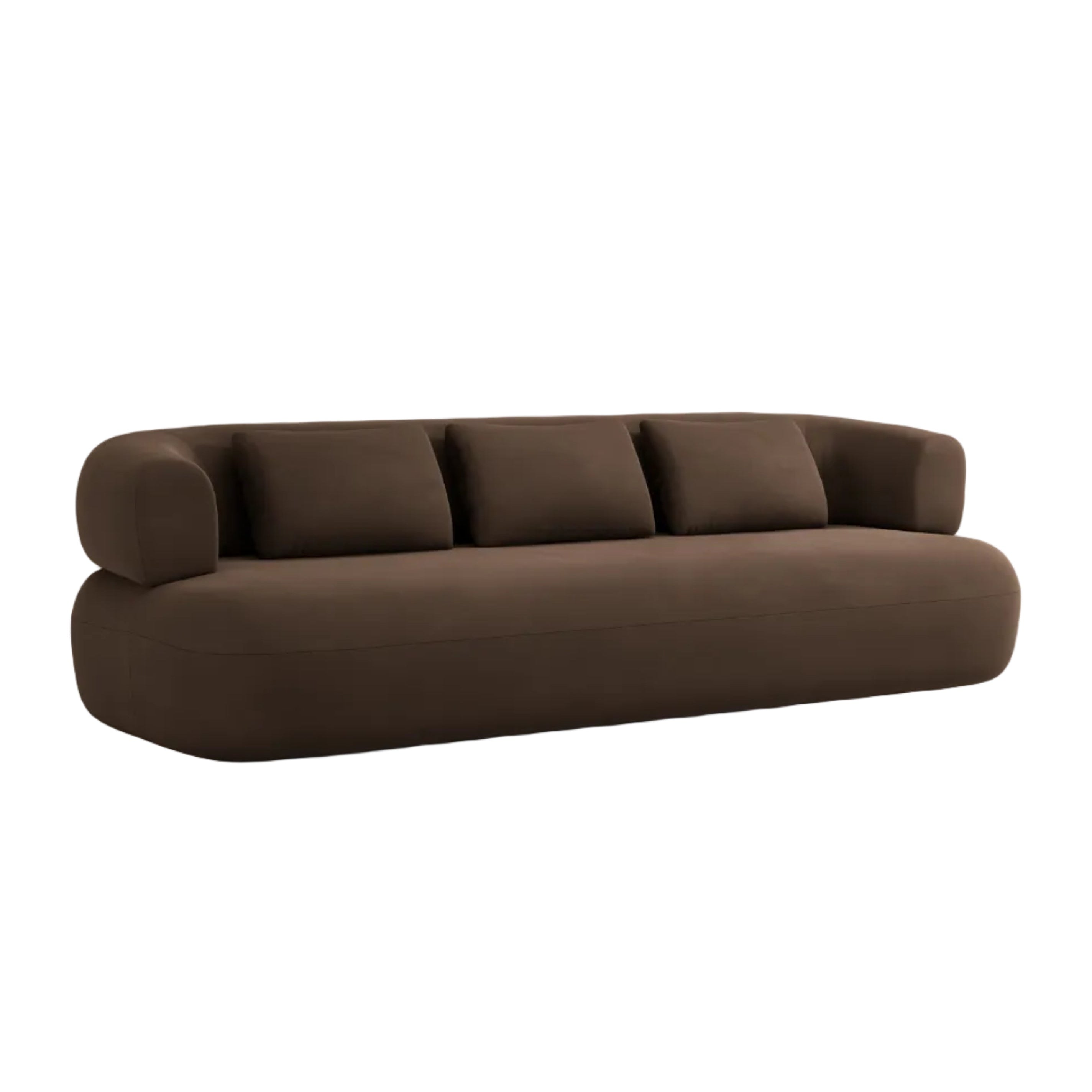 Sofa aus Samt für 4 Personen ALDRIN in Schokoladenfarbe