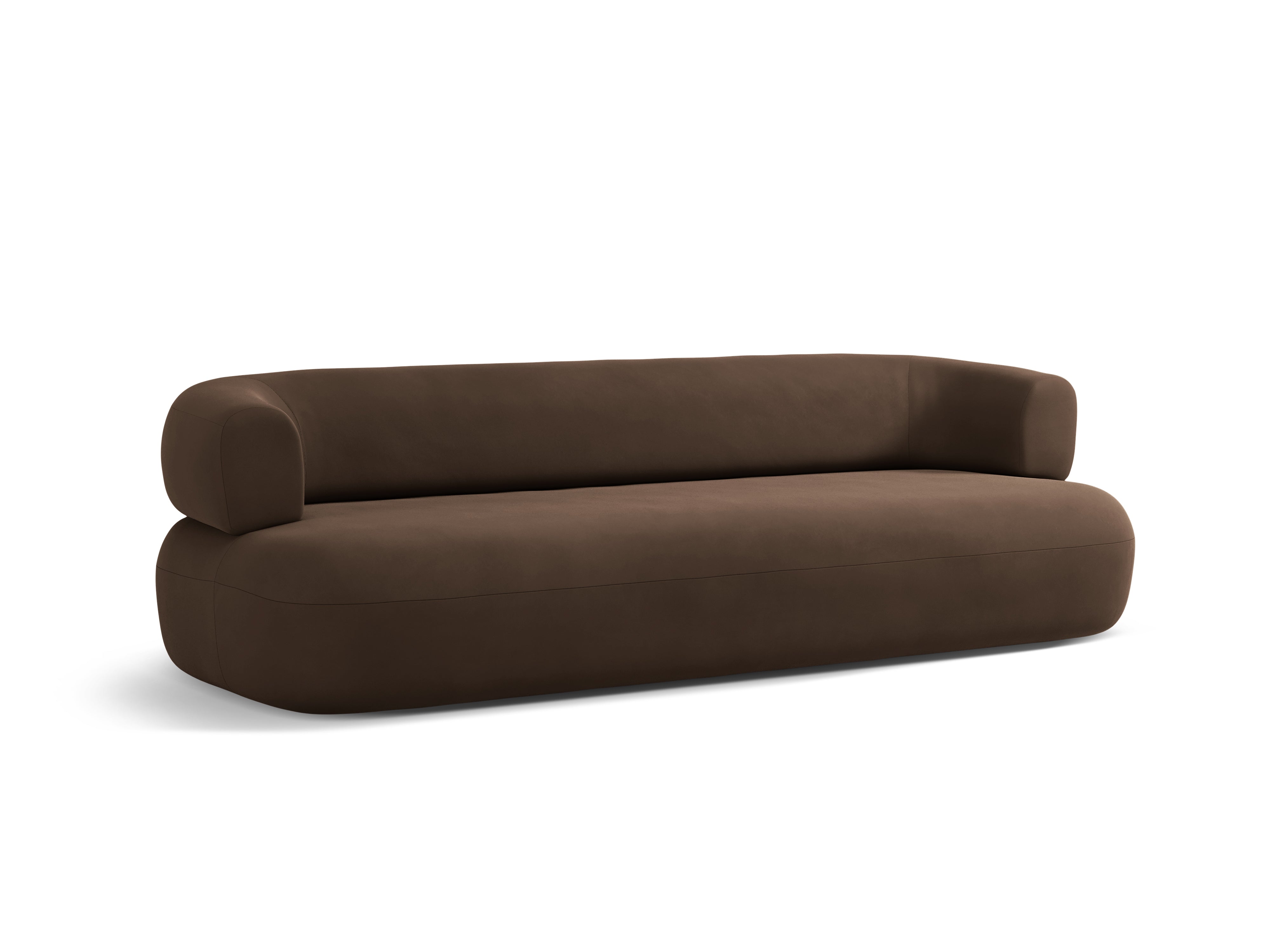 Sofa aus Samt für 4 Personen ALDRIN in Schokoladenfarbe