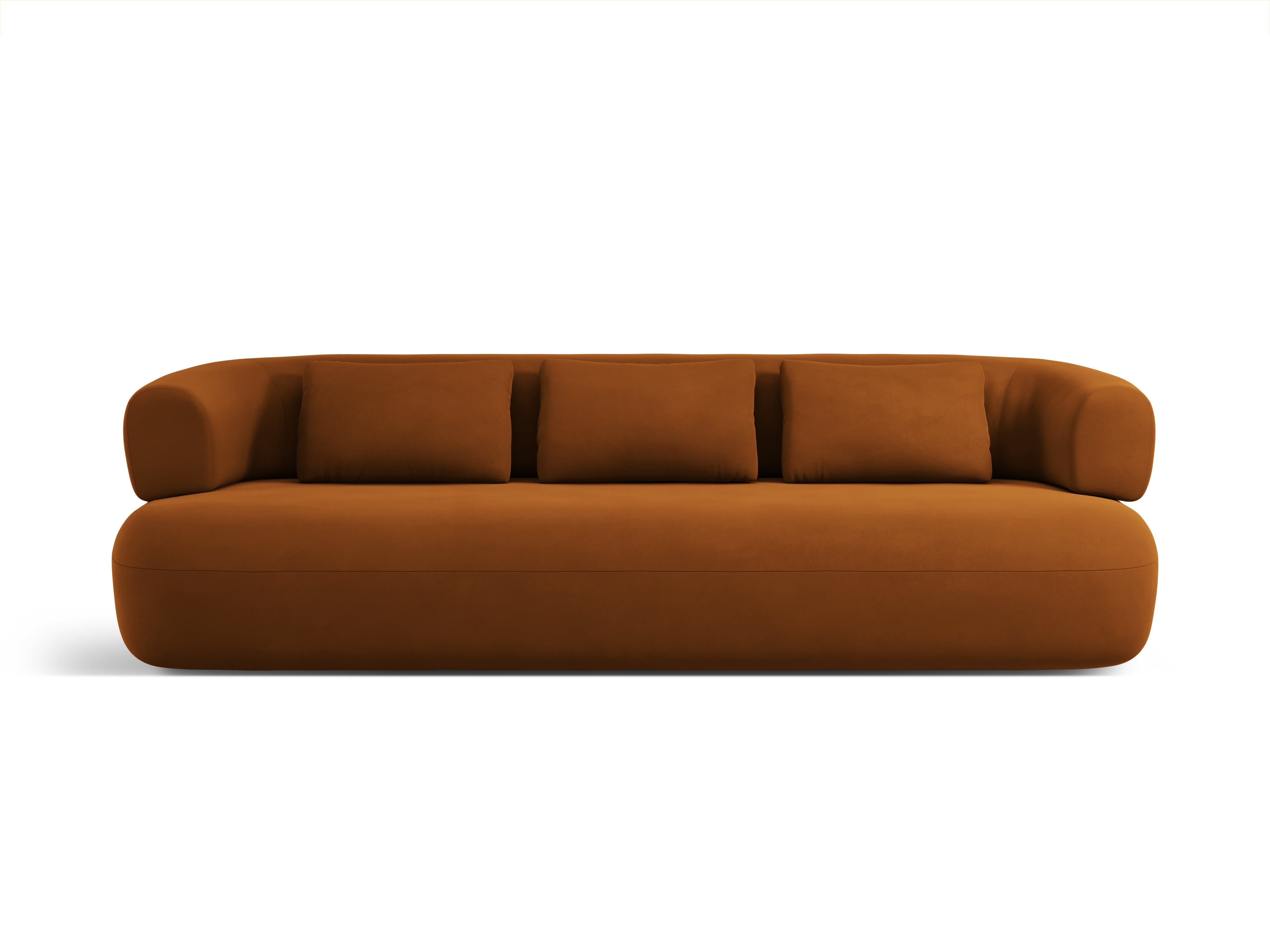 Sofa aus Samt für 4 Personen ALDRIN in Ziegelrot