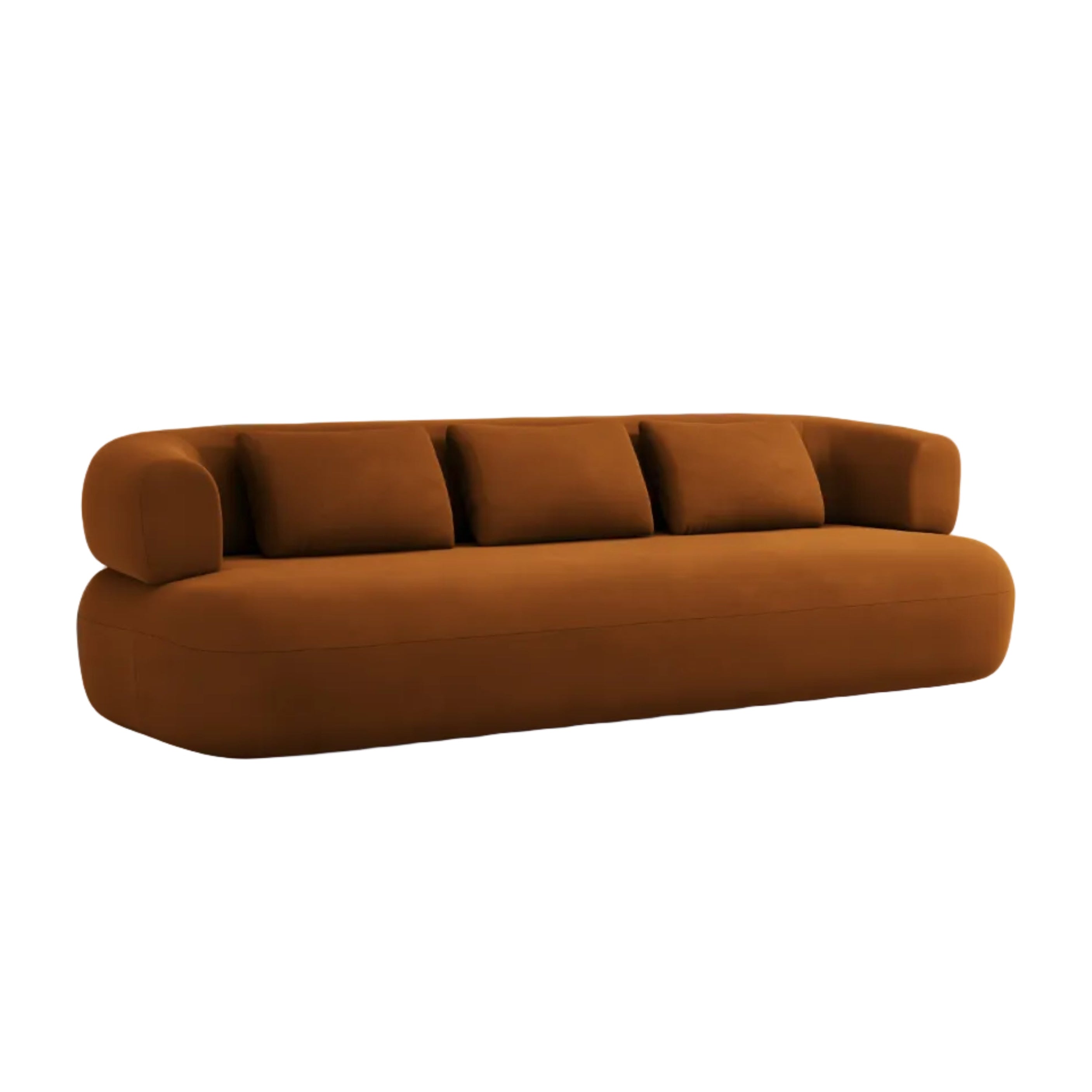Sofa aus Samt für 4 Personen ALDRIN in Ziegelrot