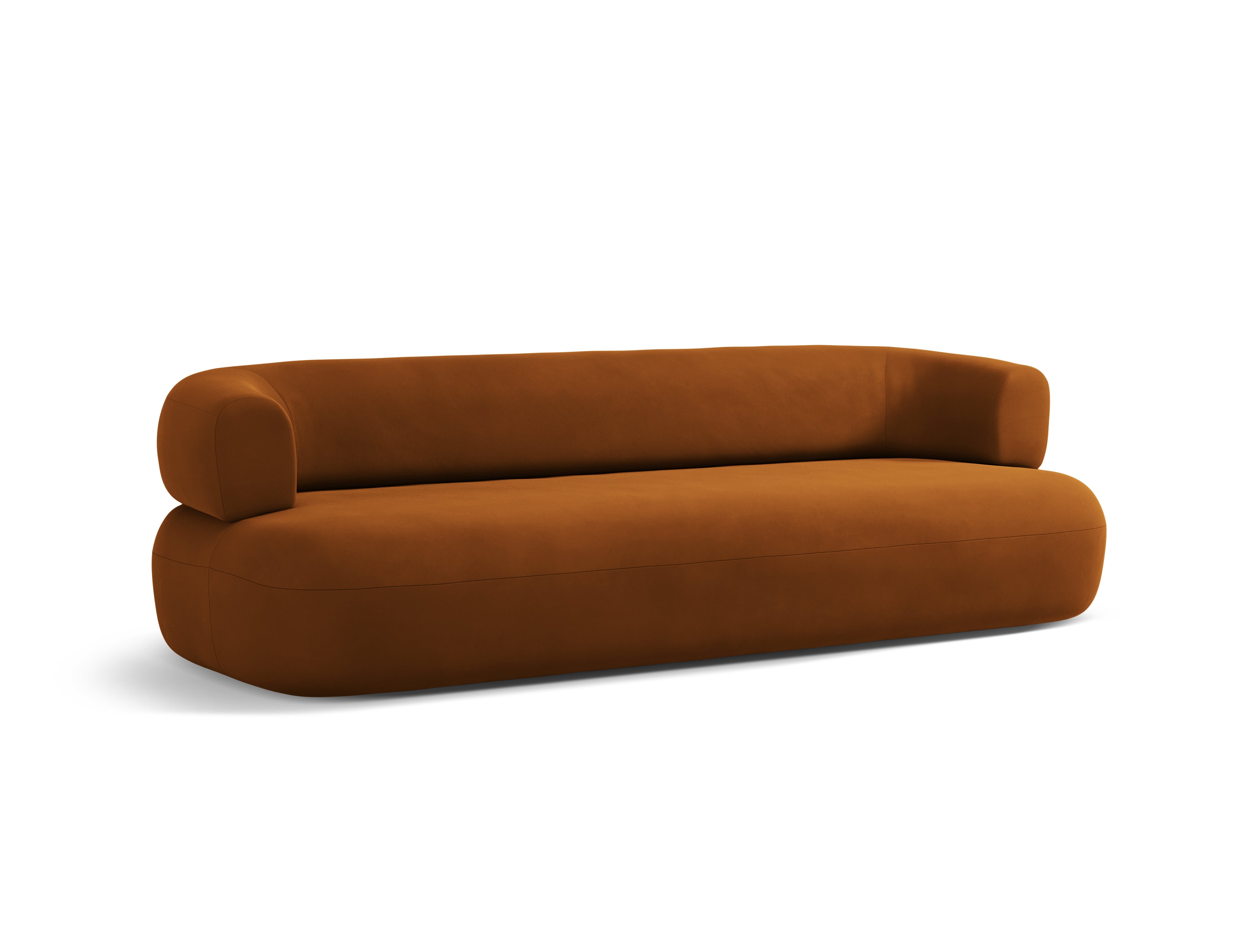 Sofa aus Samt für 4 Personen ALDRIN in Ziegelrot