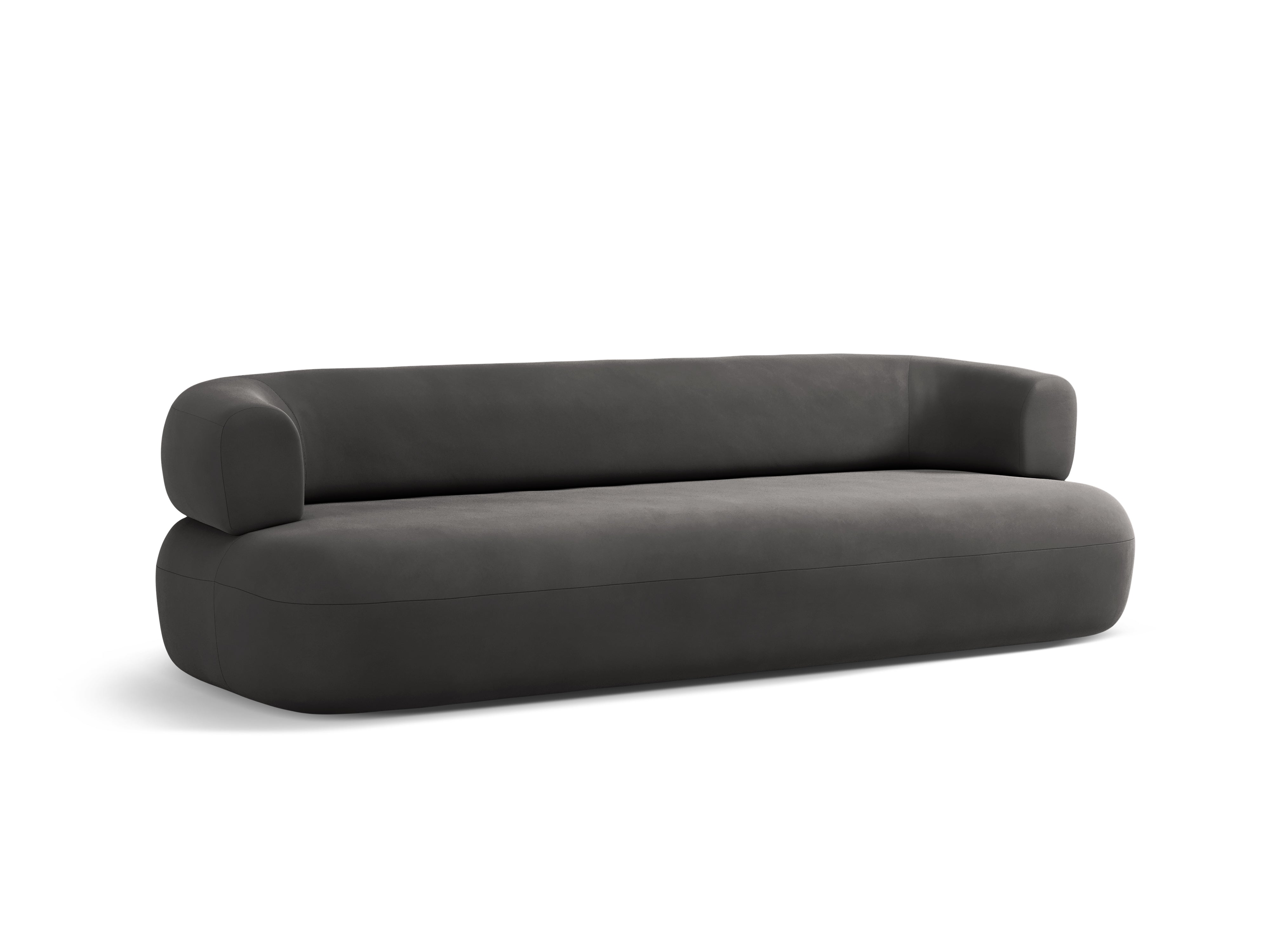 Sofa aus Samt für 4 Personen ALDRIN in Dunkelgrau